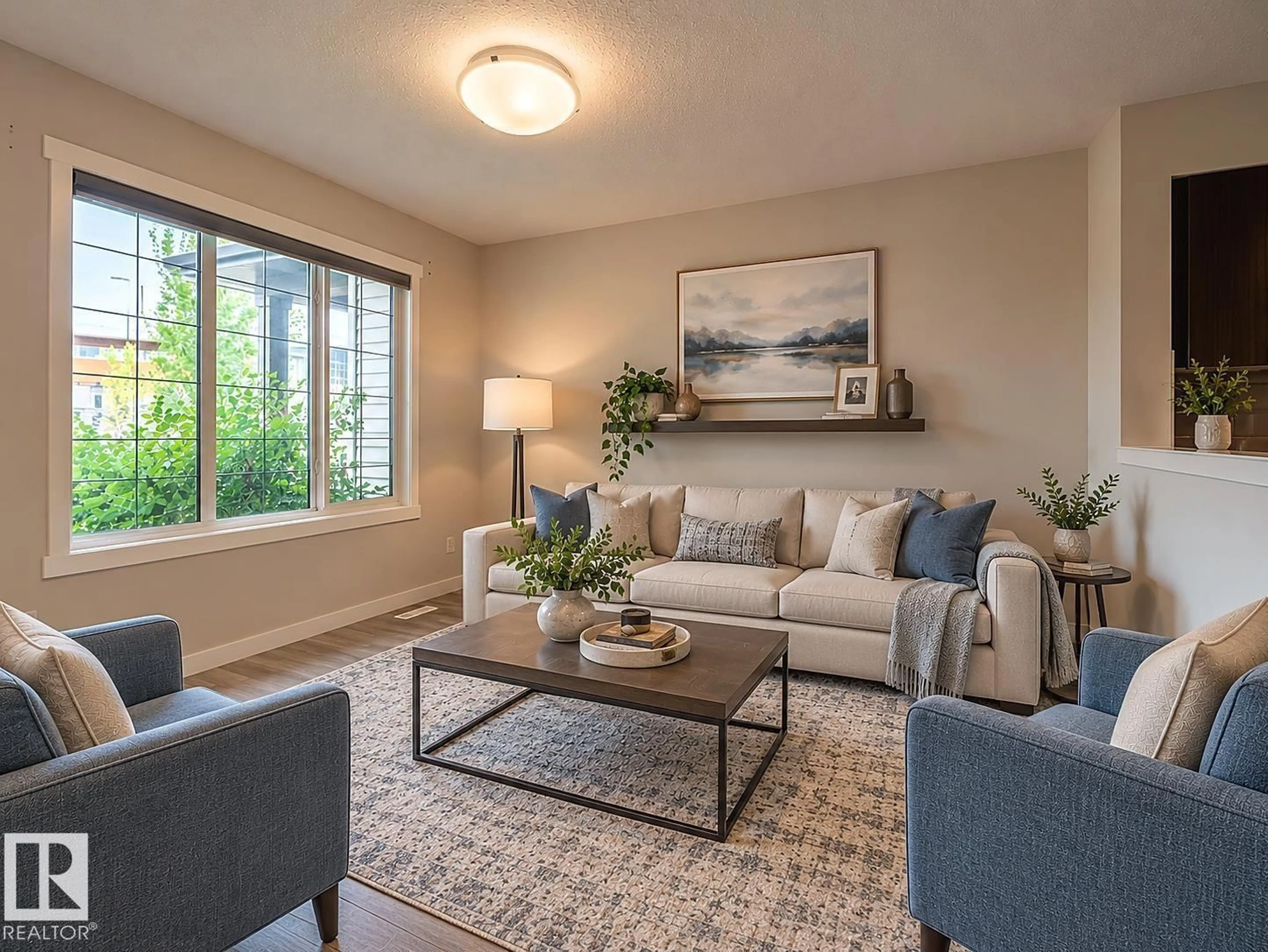 Living room with furniture, unknown for 2211 16 AV, Edmonton Alberta T6T2B8