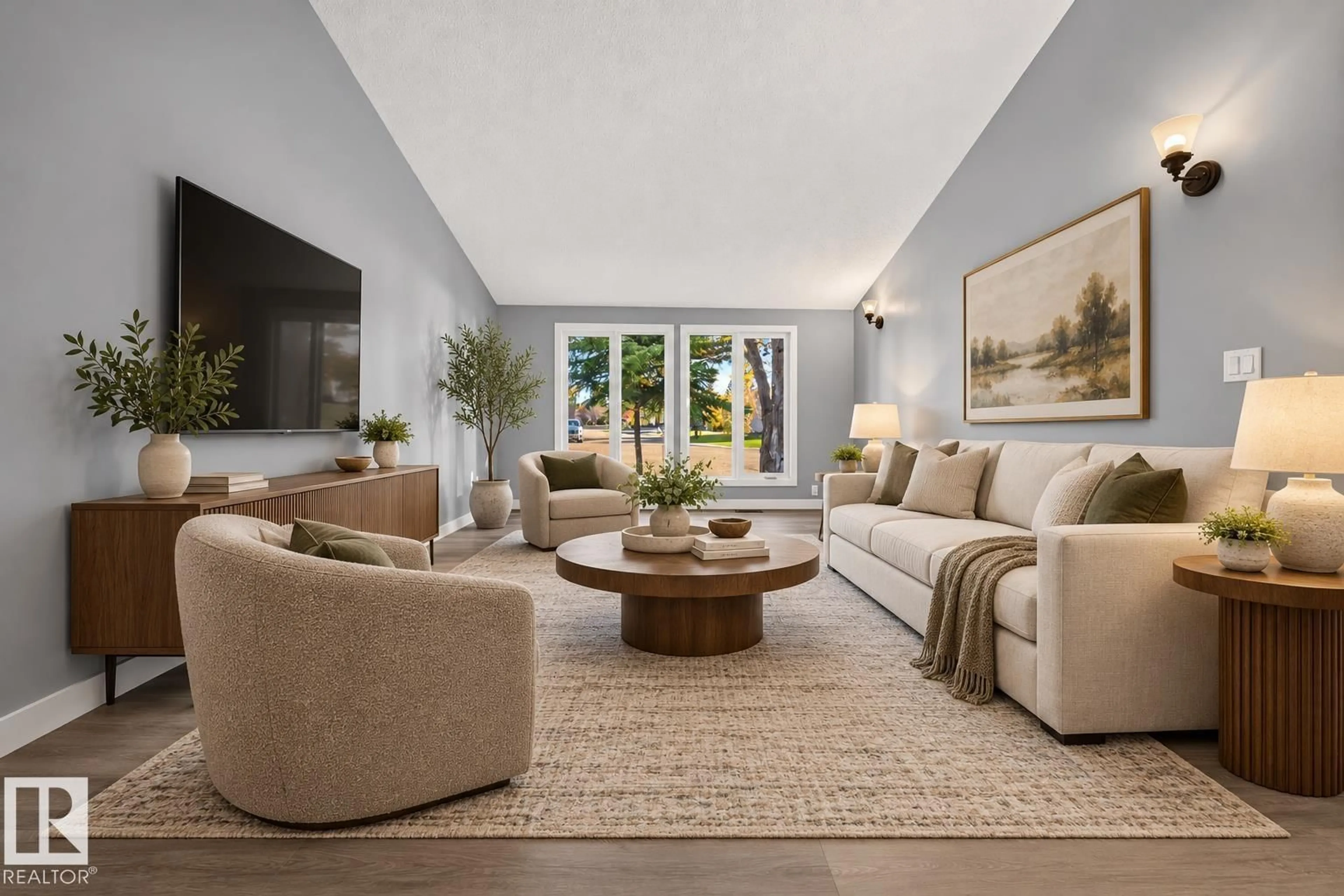 Living room with furniture, unknown for 4312 41B ST, Leduc Alberta T9E4S7