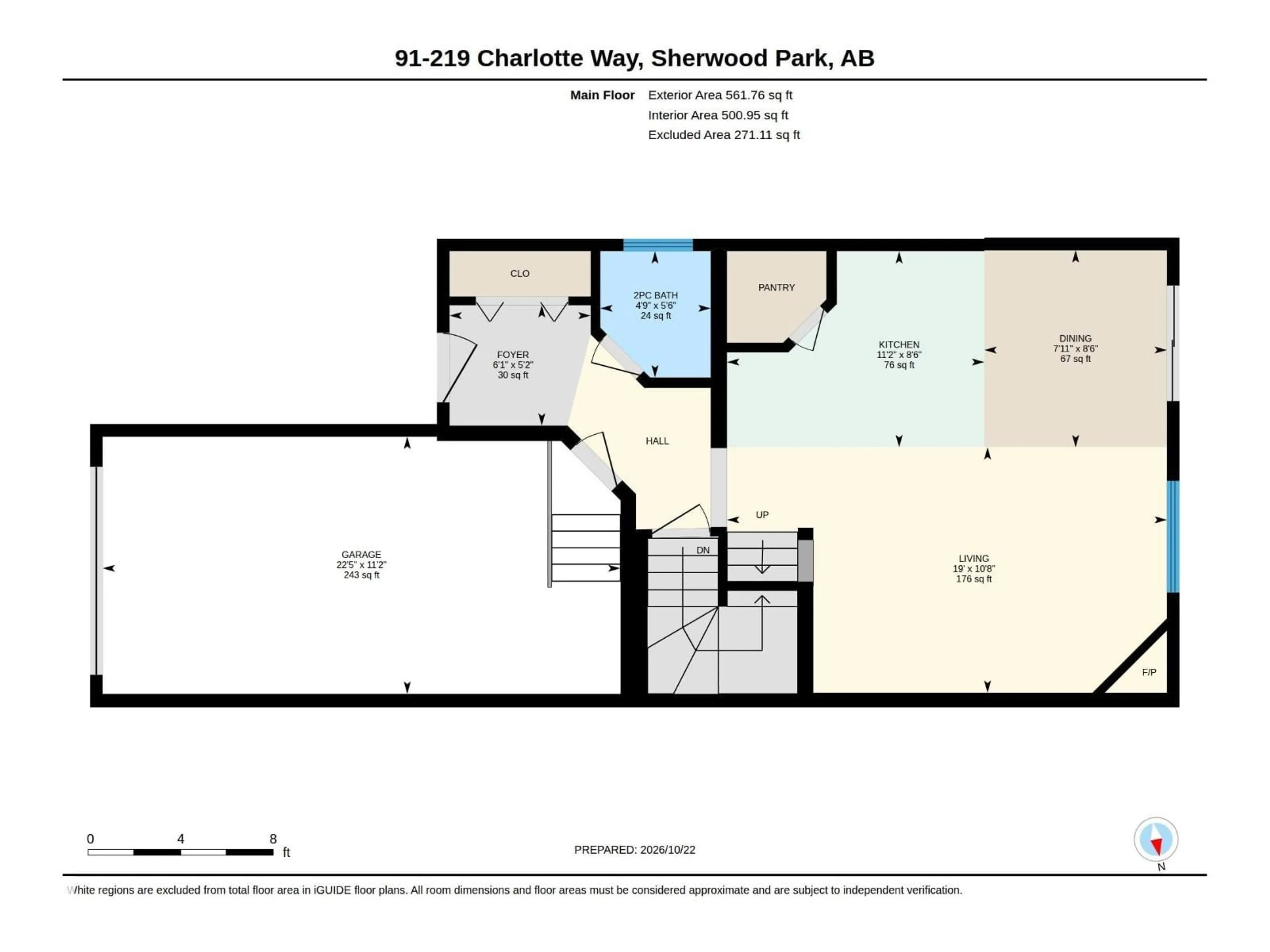 Floor plan for #91 - 219 CHARLOTTE WY, Sherwood Park Alberta T8H0T3