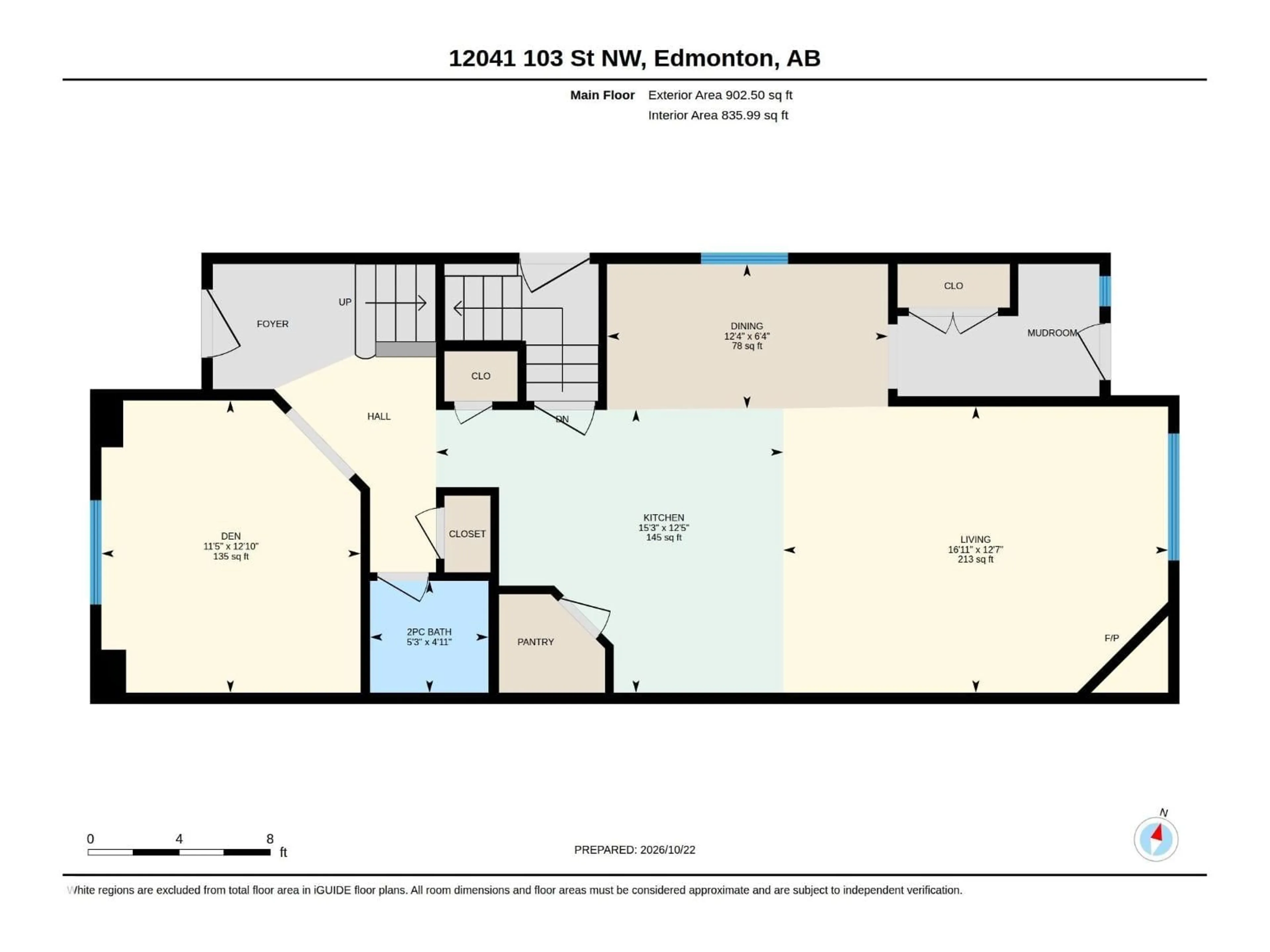 Floor plan for 12041 103 ST, Edmonton Alberta T5G2J7