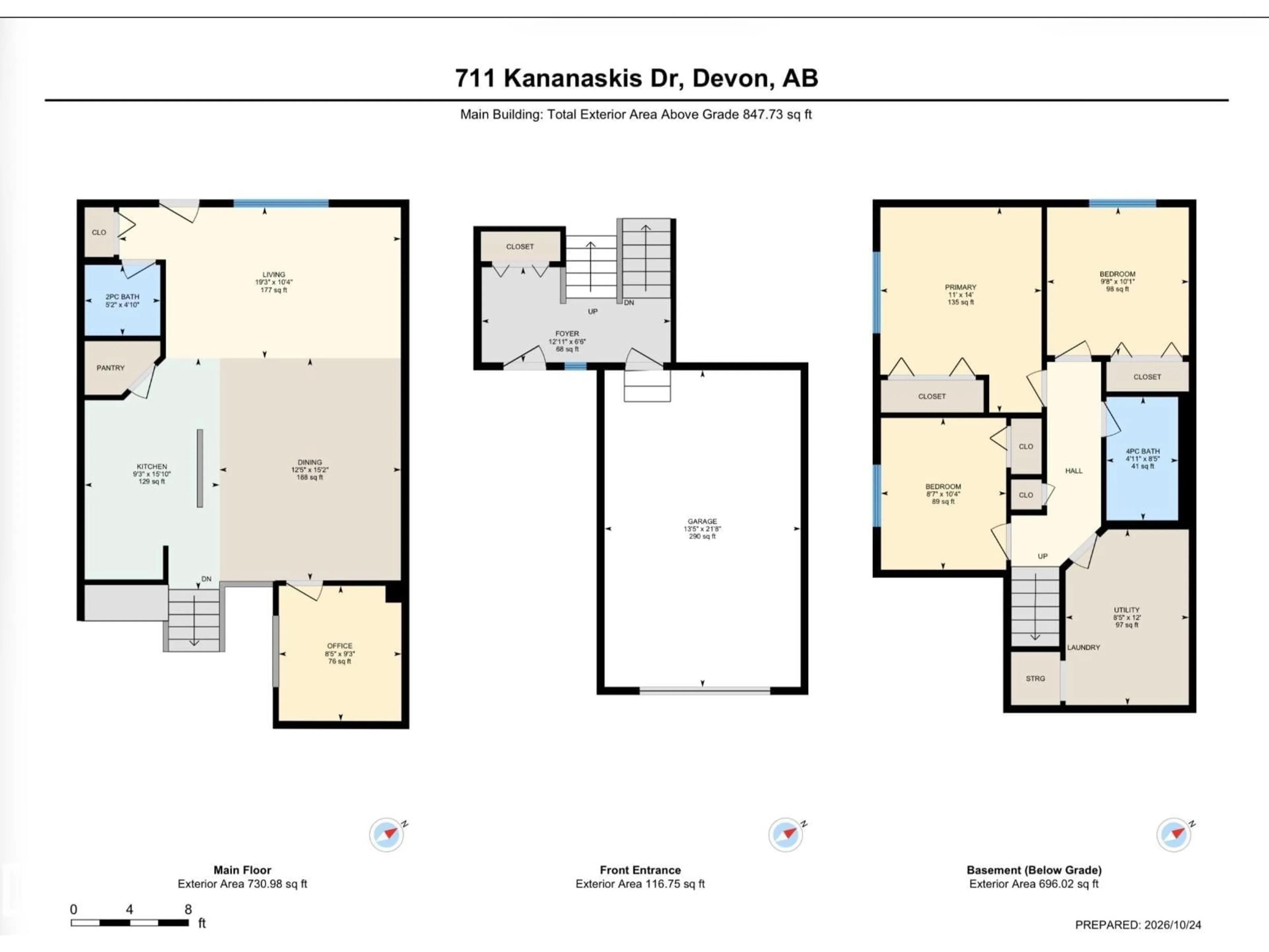 Floor plan for 711 KANANASKIS DR, Devon Alberta T9G2G7