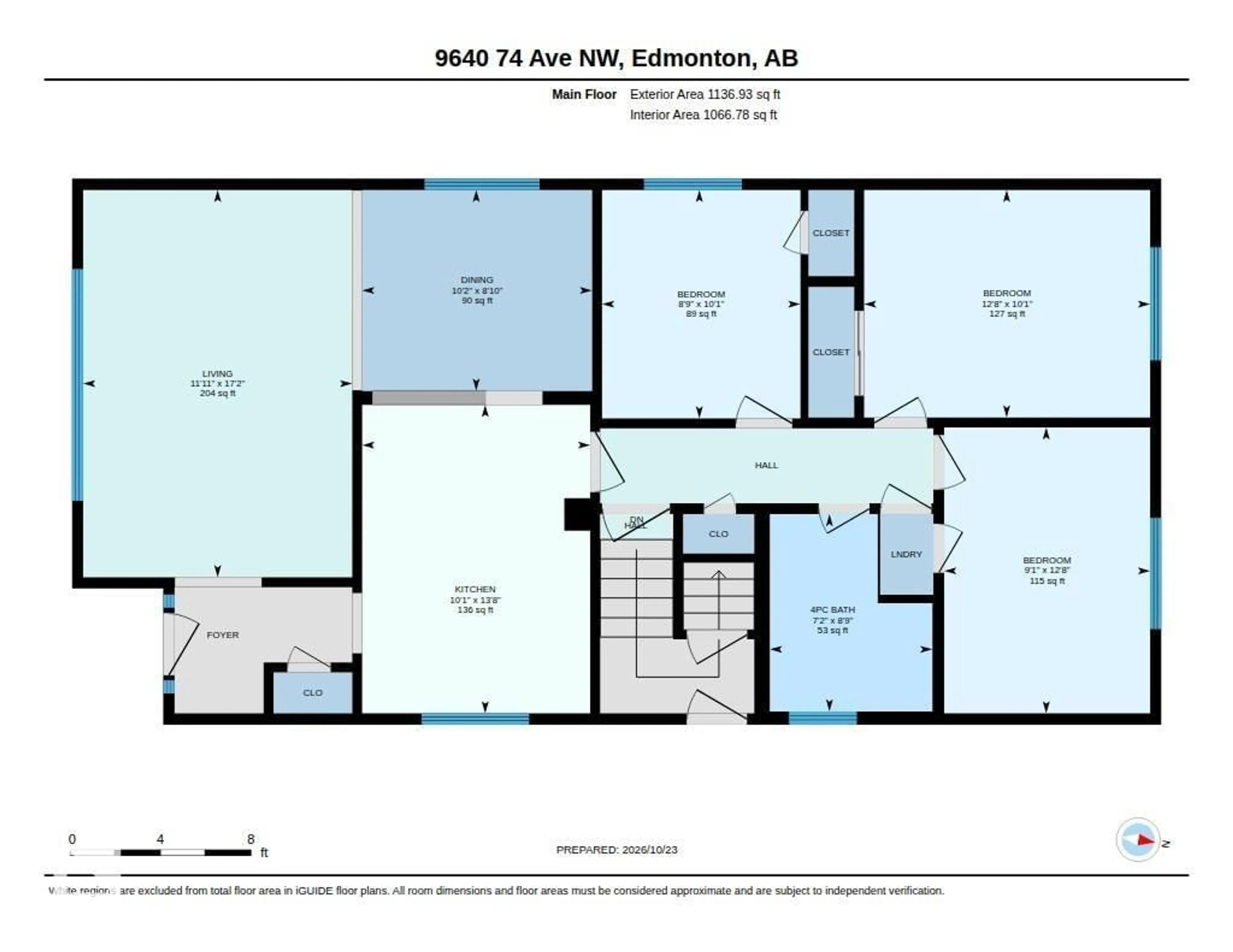 Floor plan for 9640 74 AV, Edmonton Alberta T6E1E6