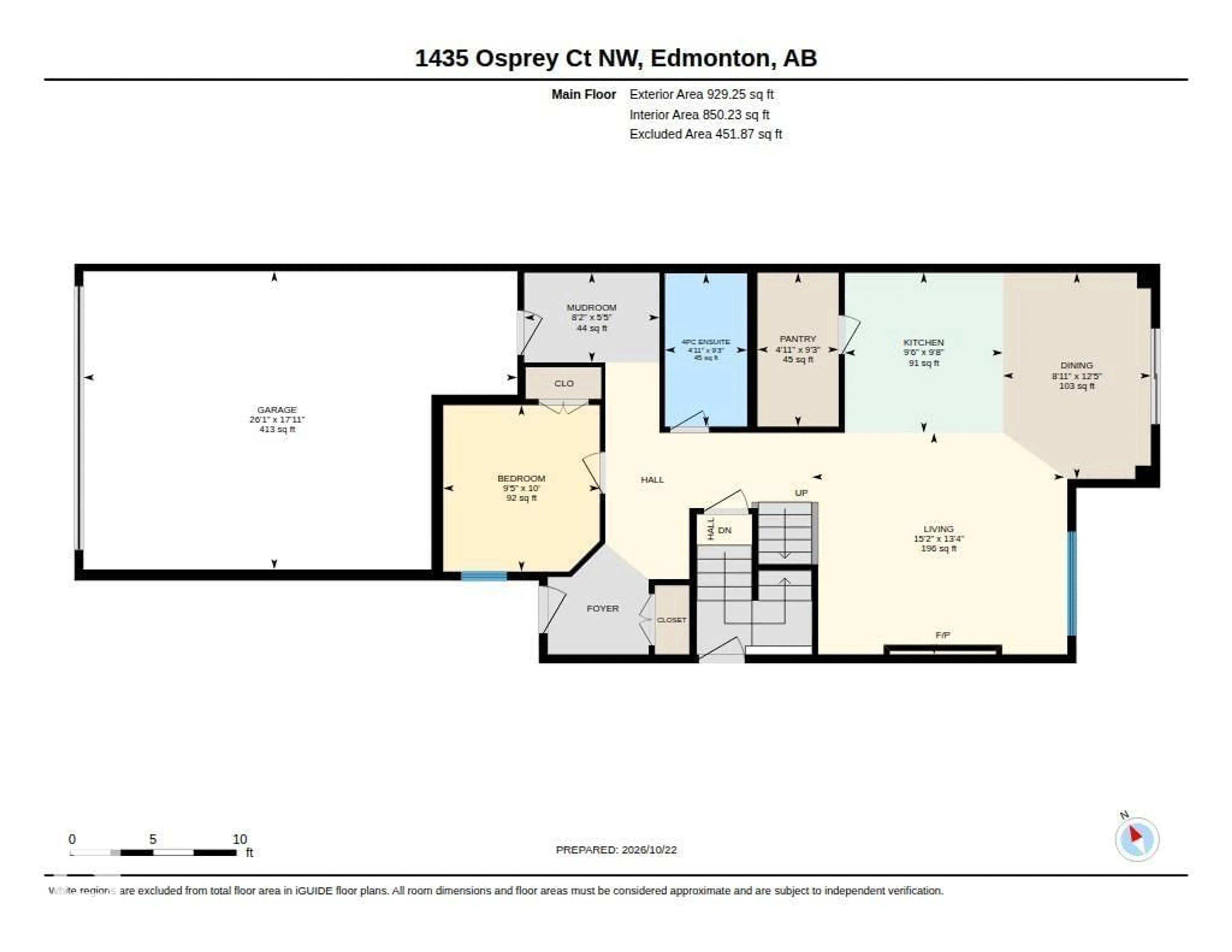 Floor plan for 1435 OSPREY COURT, Edmonton Alberta T5S0X4