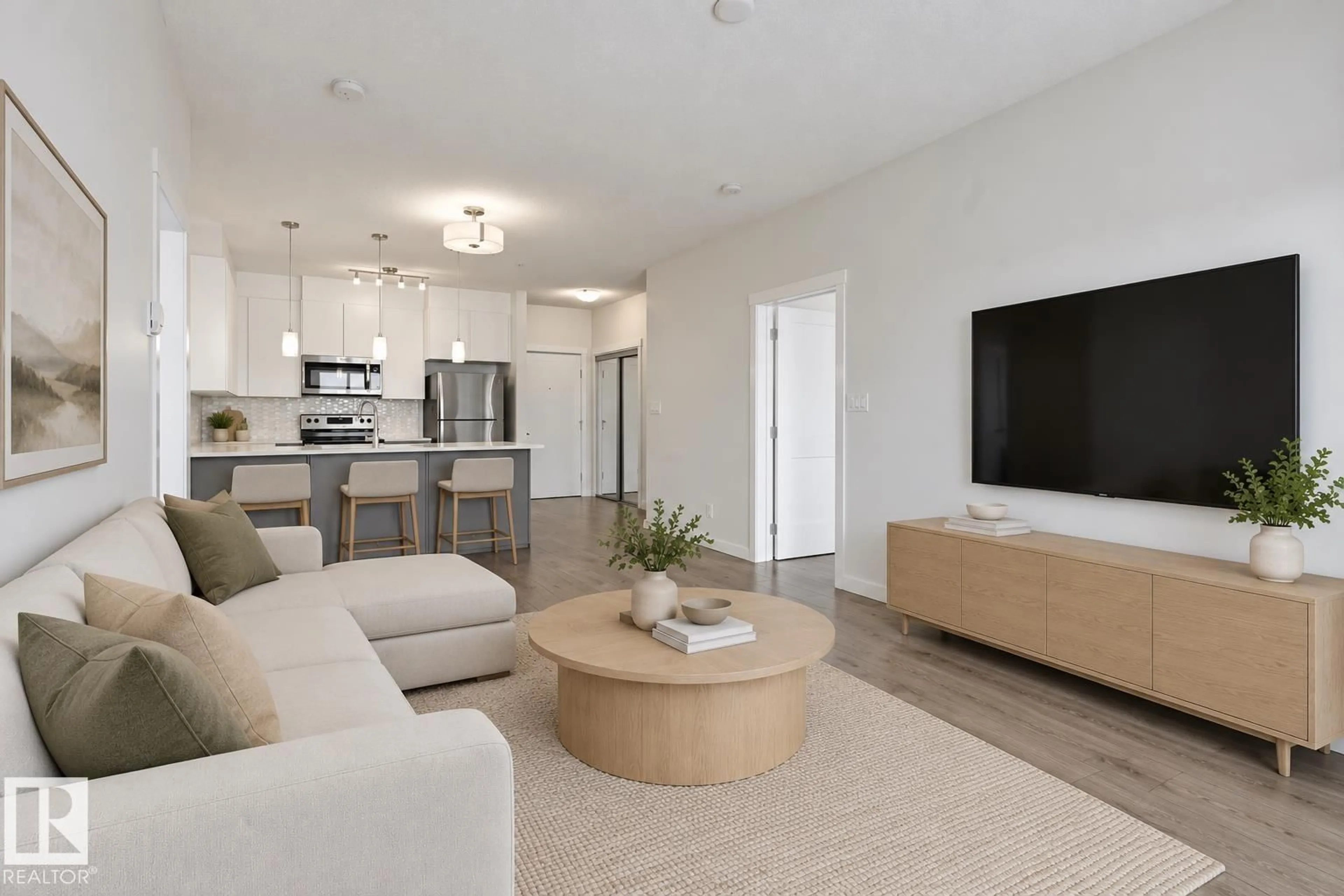 Living room with furniture, unknown for 812 - 317 WELSH DR, Edmonton Alberta T6X1Y7