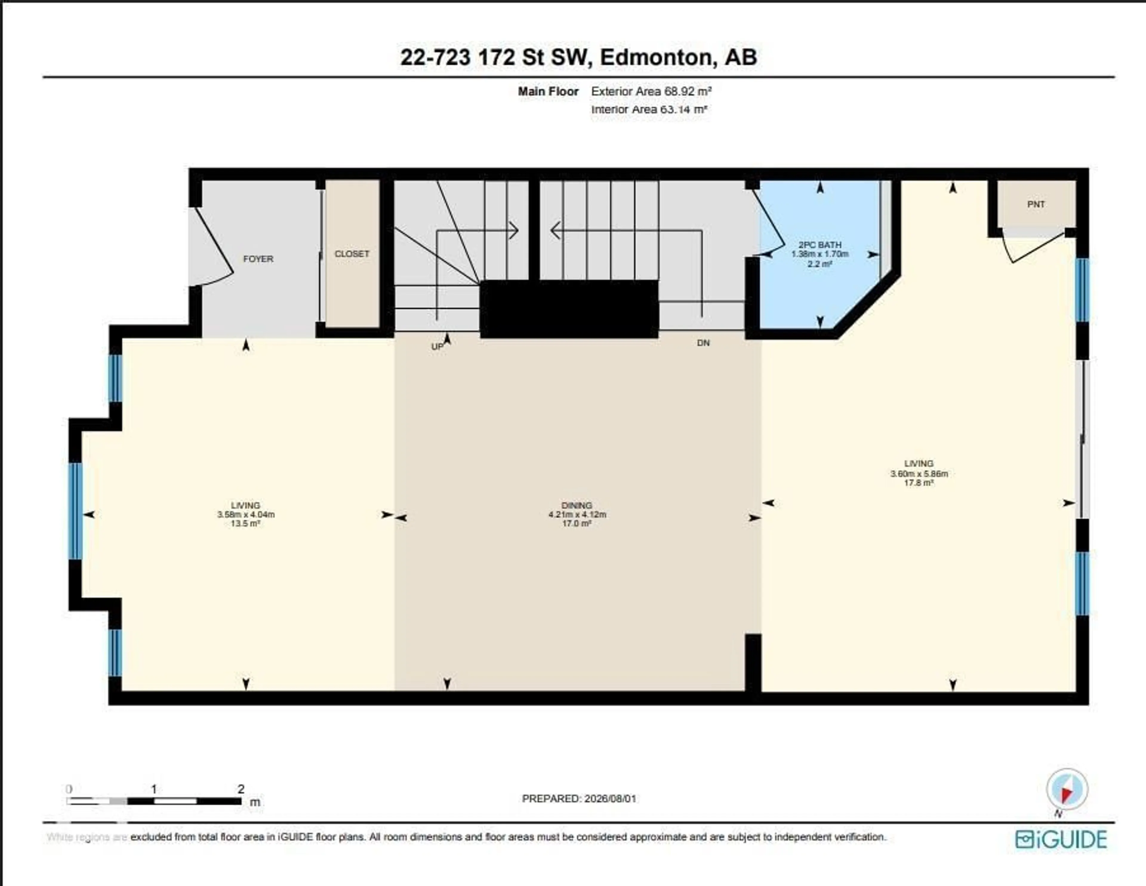 Floor plan for 22 - 172 723 ST, Edmonton Alberta T6W2N6