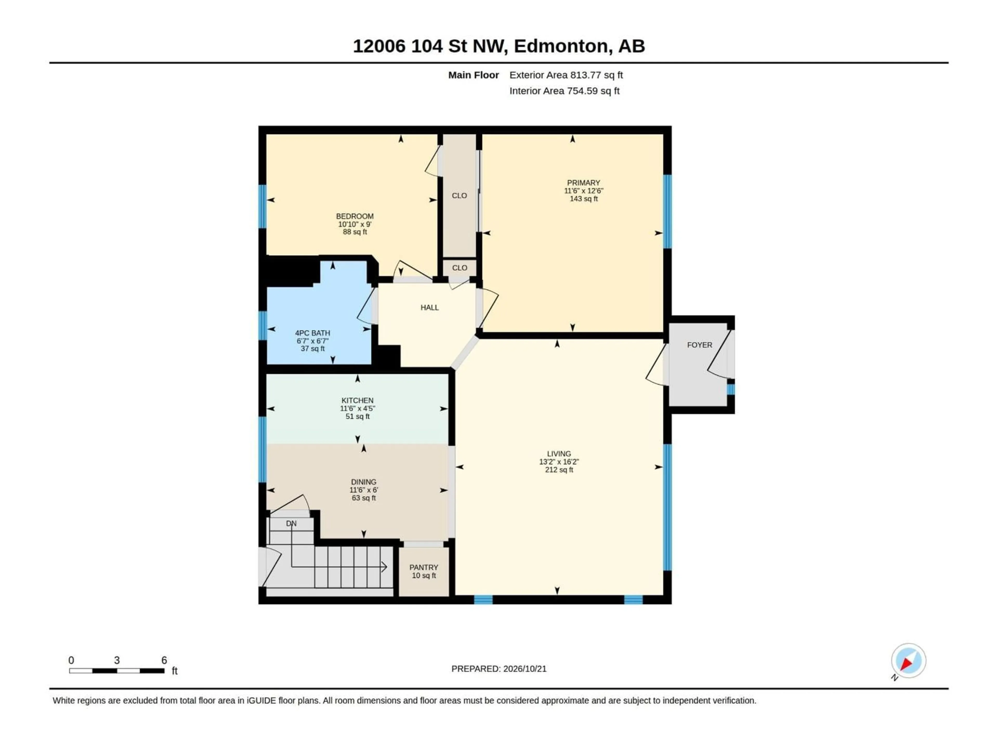 Floor plan for 12006 104 ST, Edmonton Alberta T5G2L4