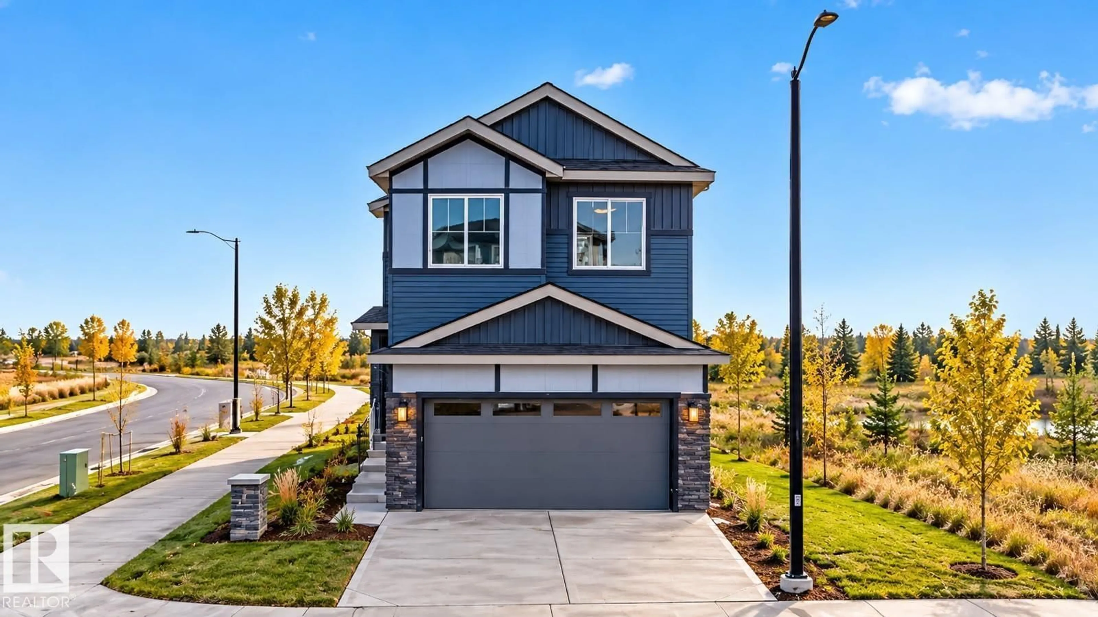Home with vinyl exterior material, street for NE - 386 LINDEN LO, Leduc Alberta T9E1T2