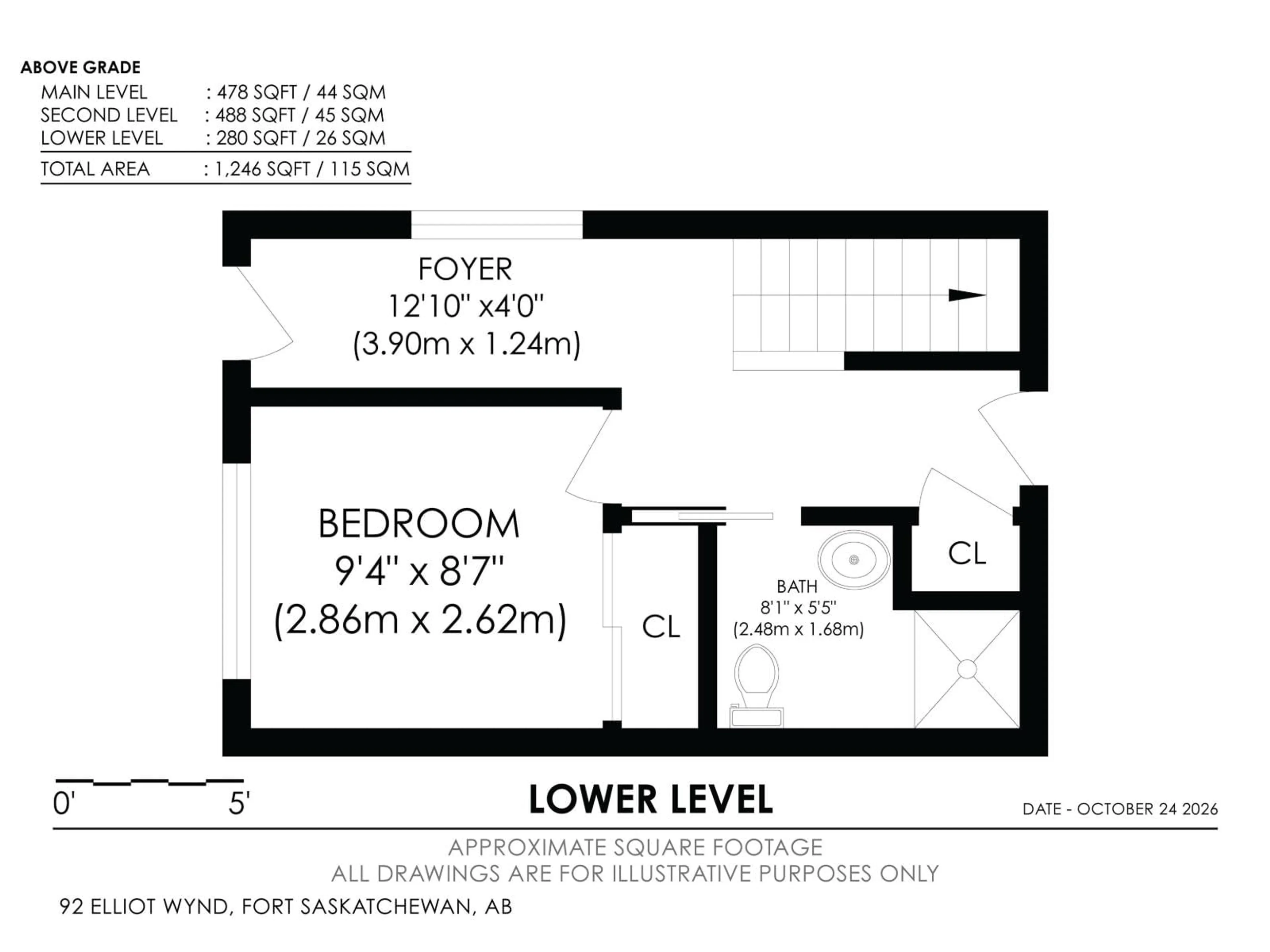 Floor plan for 92 ELLIOTT WD, Fort Saskatchewan Alberta T8L1R8