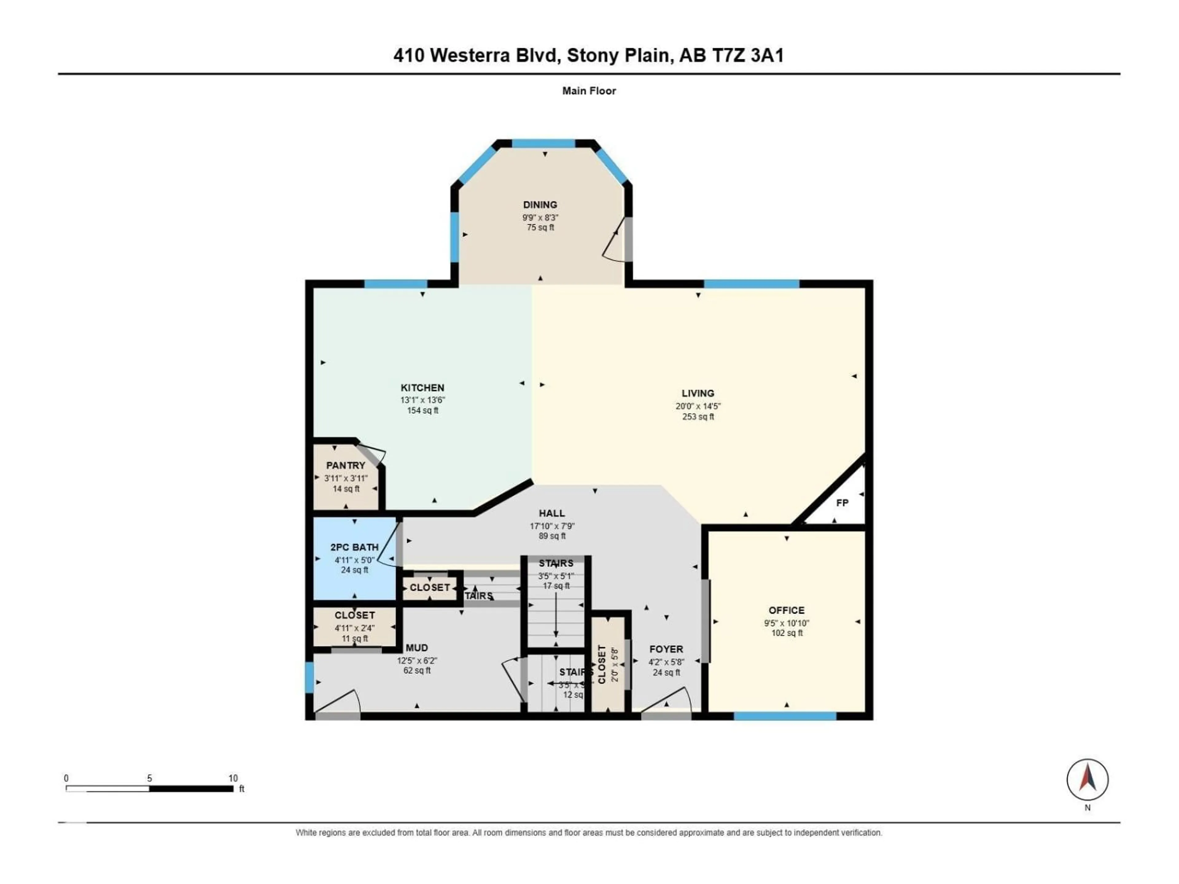 Floor plan for 410 WESTERRA BV, Stony Plain Alberta T7Z3A1