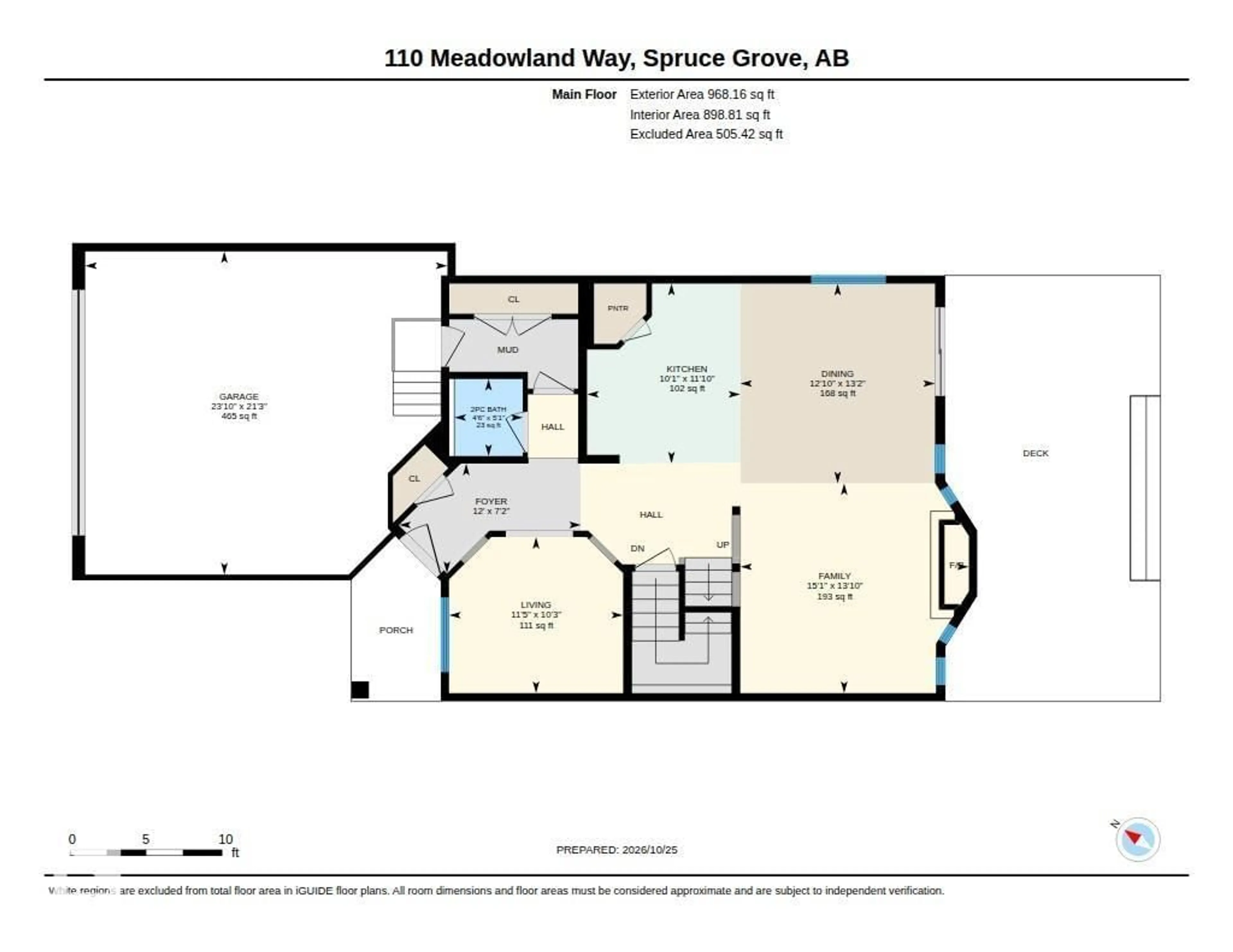 Floor plan for 110 MEADOWLAND WY, Spruce Grove Alberta T7X0S4