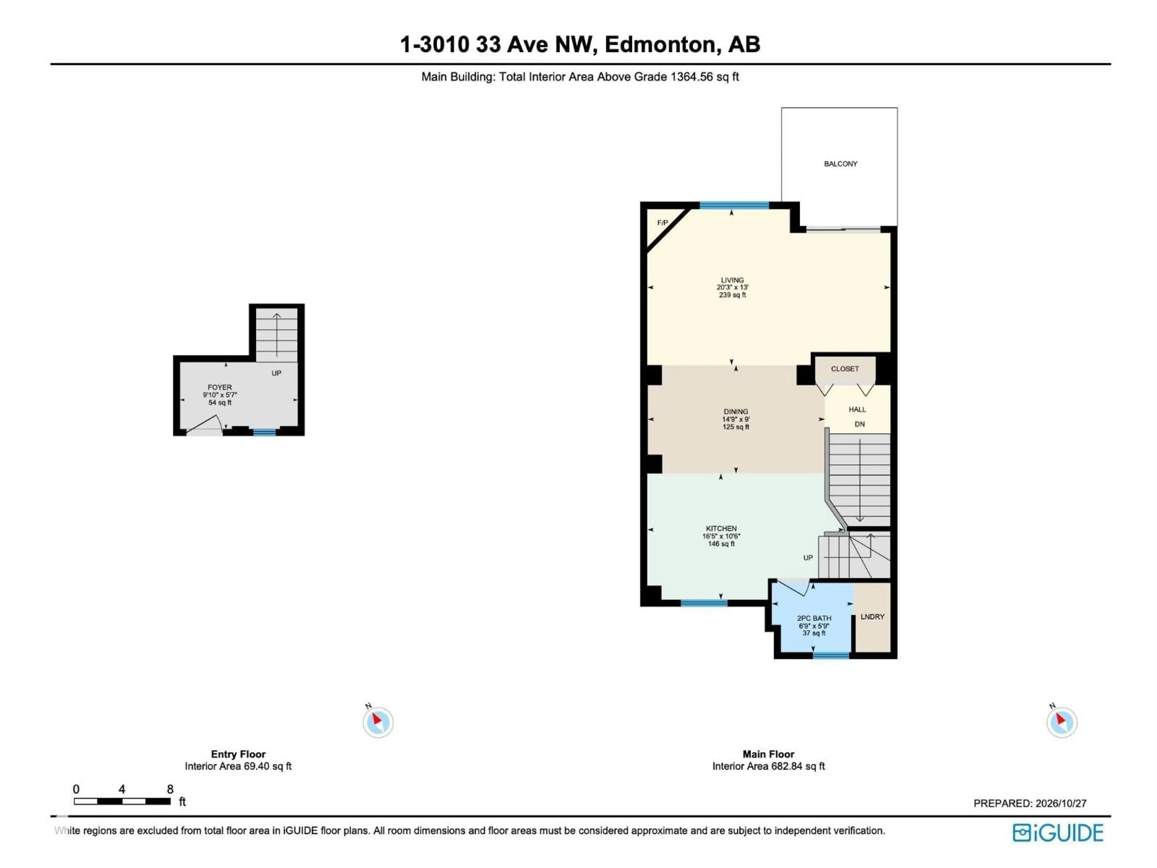 Floor plan for #1 - 3010 33 AV, Edmonton Alberta T6T0C3
