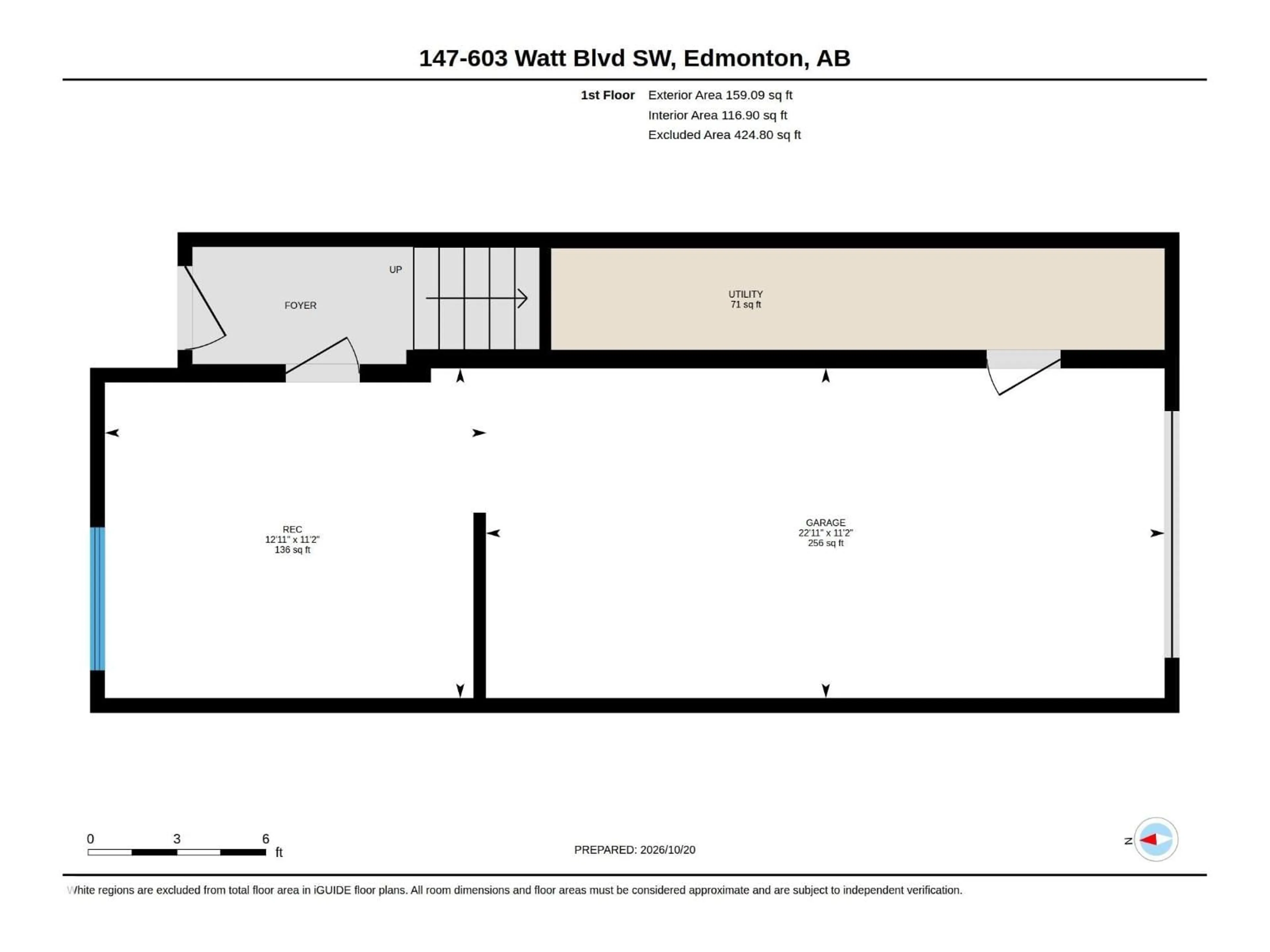 Floor plan for #147 - 603 WATT BV, Edmonton Alberta T6X0P3