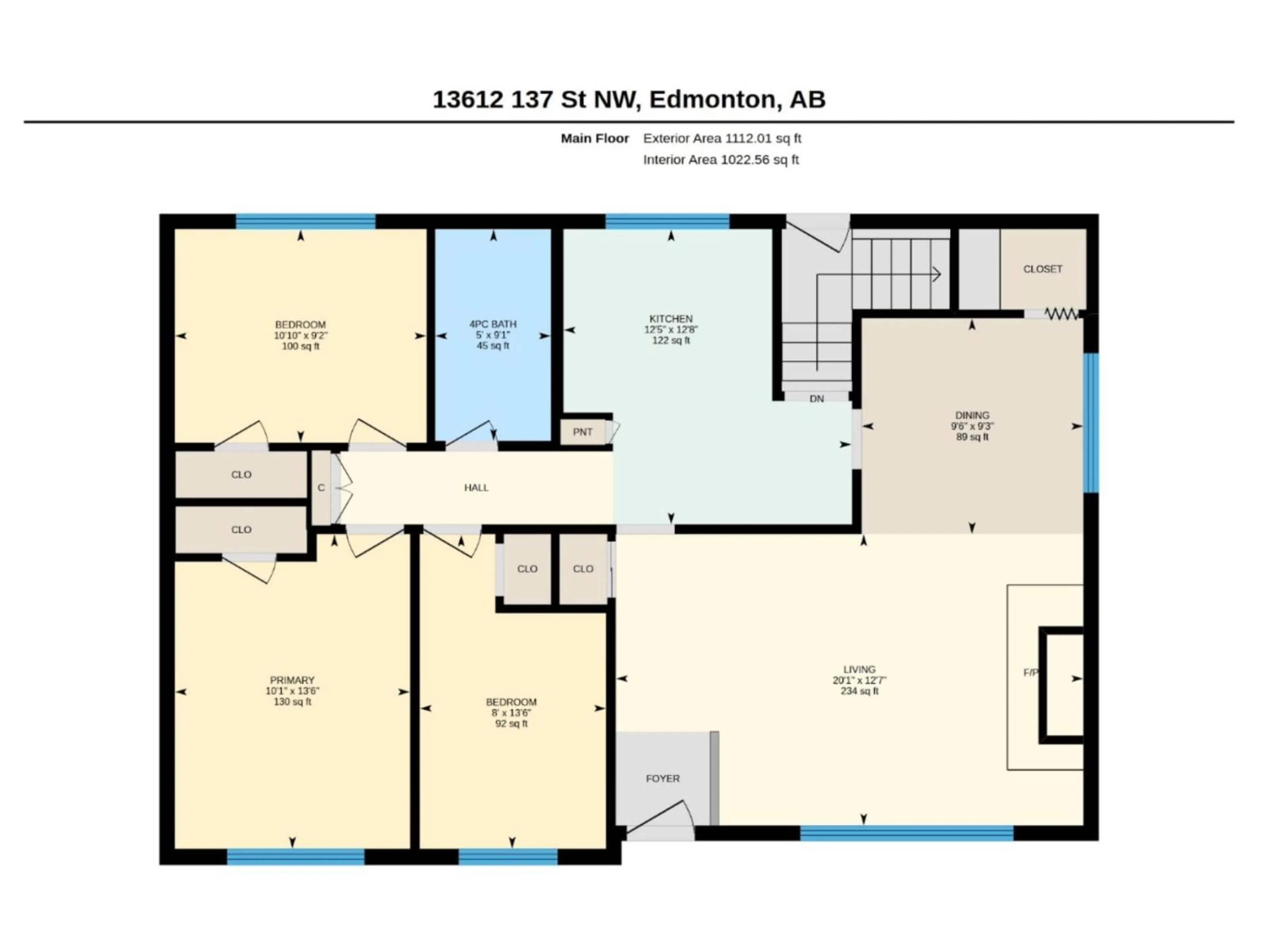 Floor plan for NW - 13612 137 ST, Edmonton Alberta T5L2B3