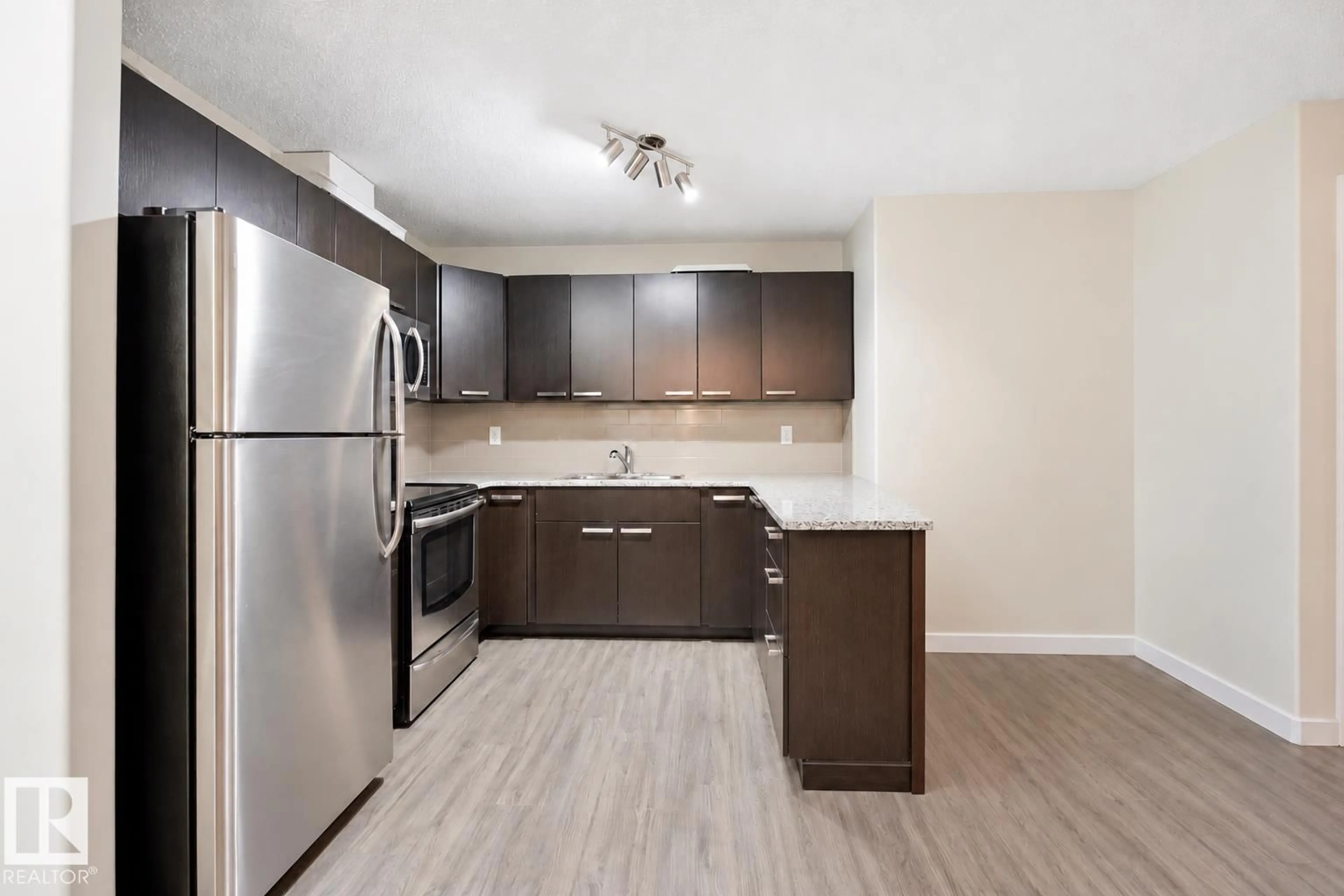 Standard kitchen, wood/laminate floor for #312 - 14808 125 ST, Edmonton Alberta T5X0G1