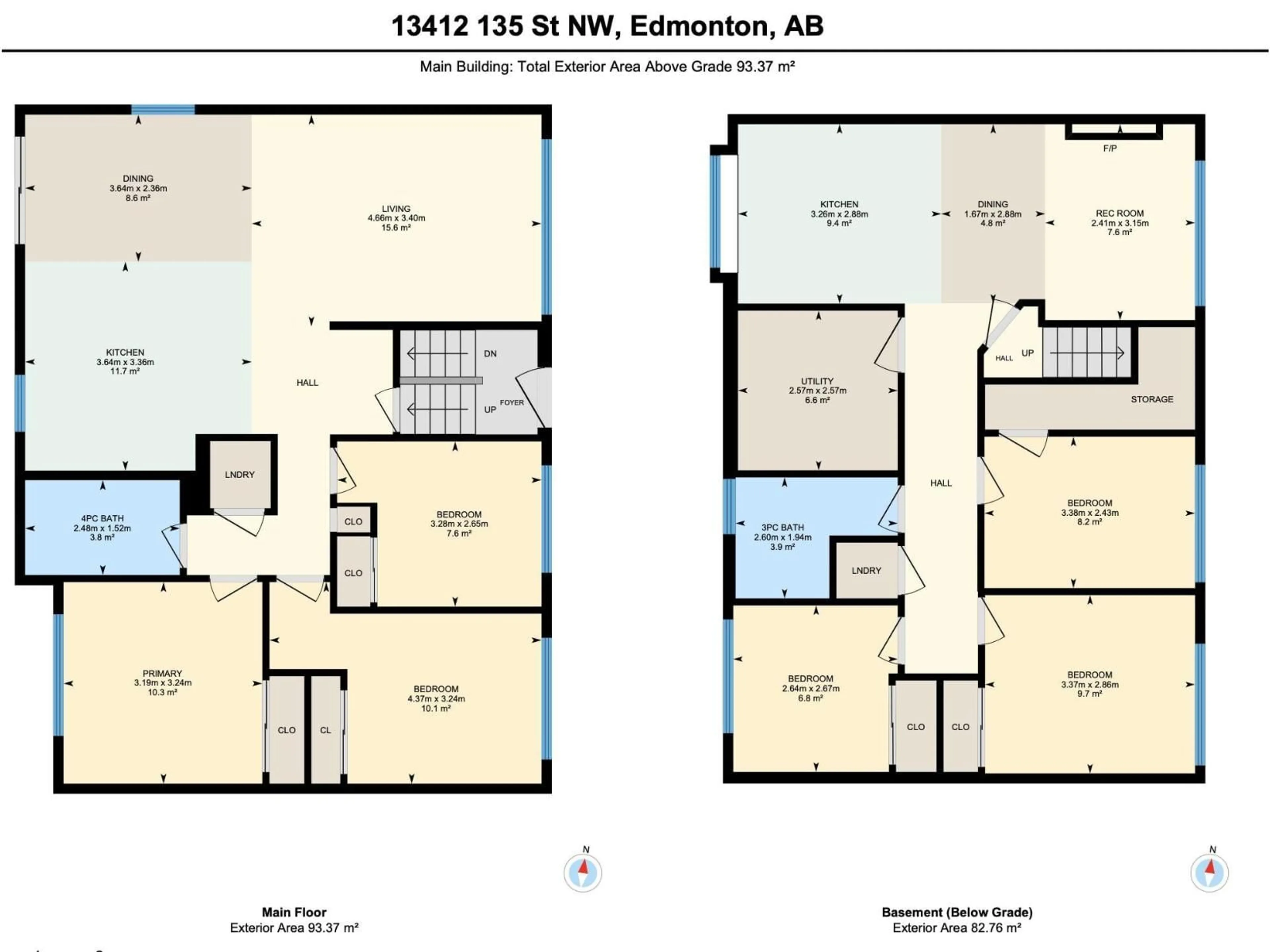 Floor plan for NW - 13412 135 ST, Edmonton Alberta T5L1Y9