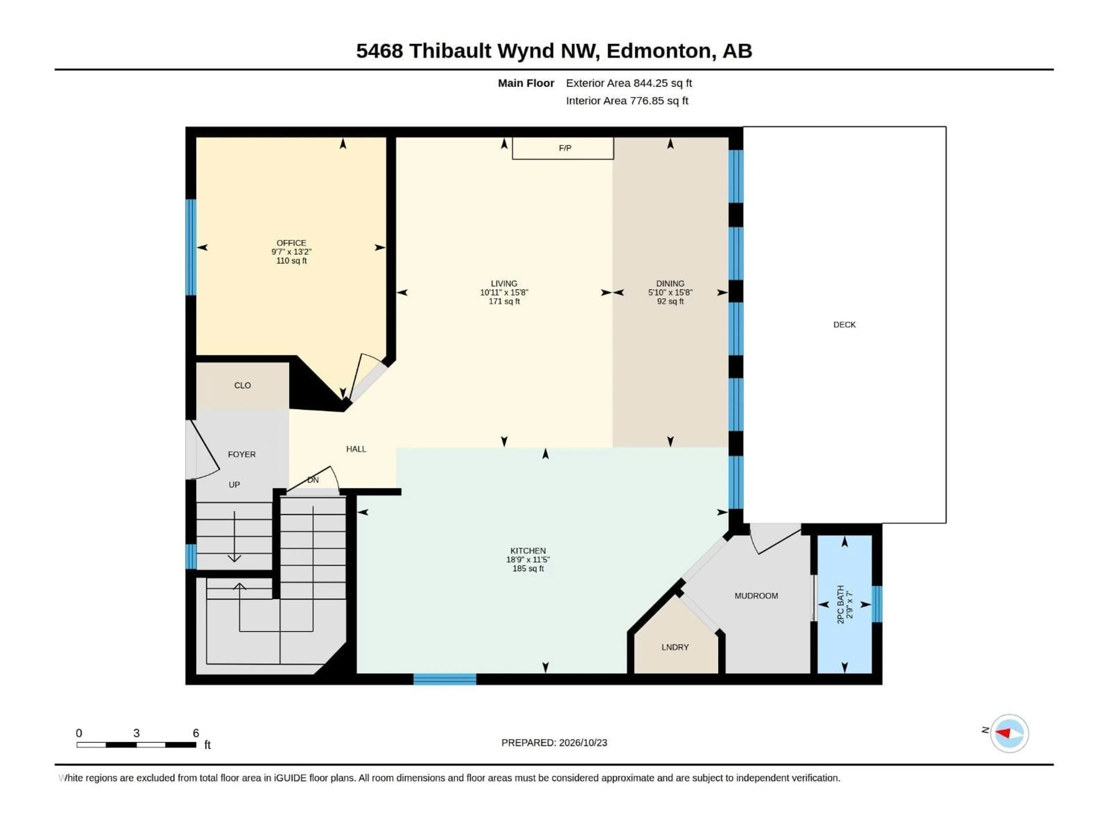 Floor plan for NW - 5468 THIBAULT WD, Edmonton Alberta T6R3P9