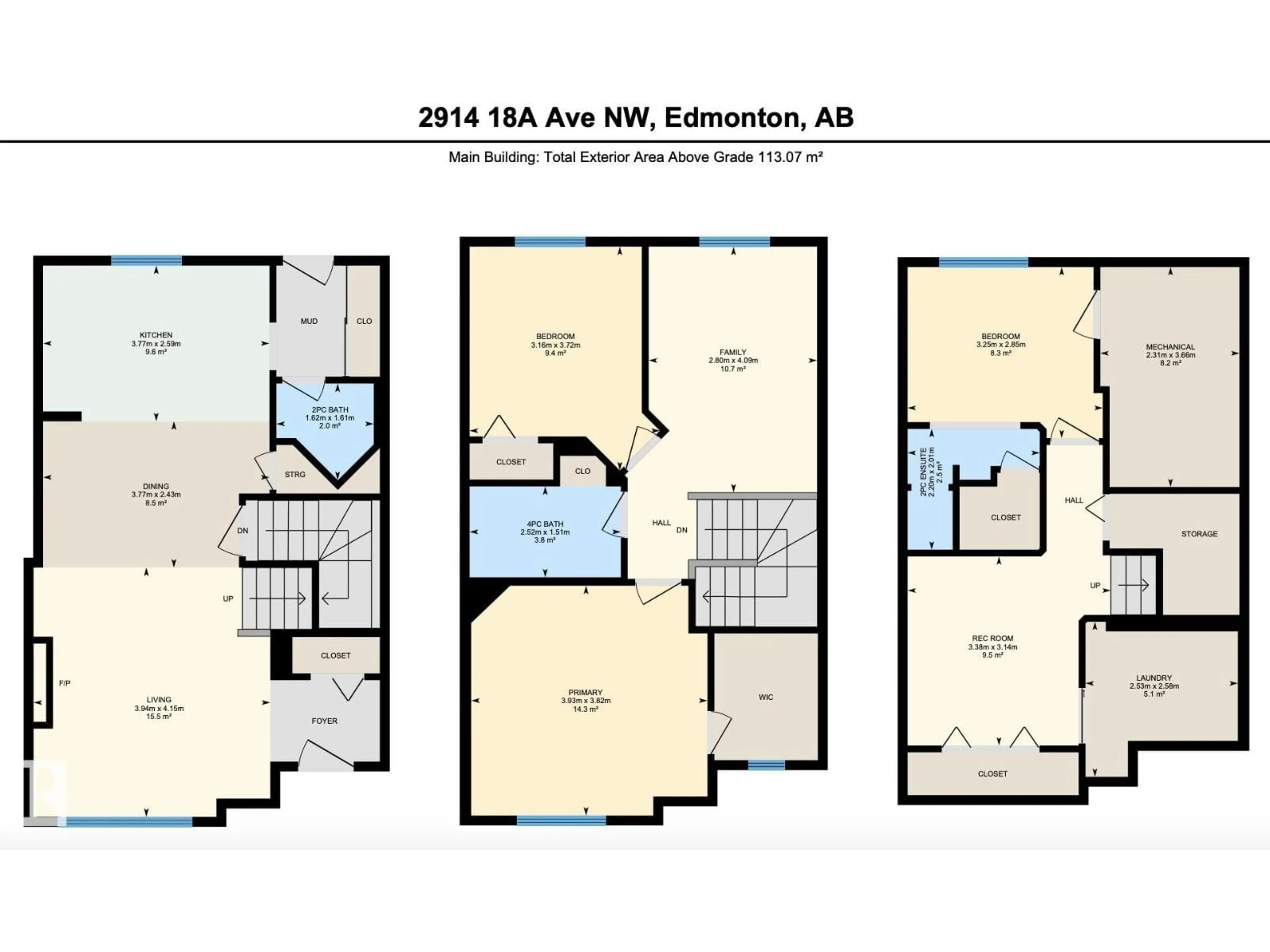 Floor plan for NW - 2914 18A AV, Edmonton Alberta T6T0N7