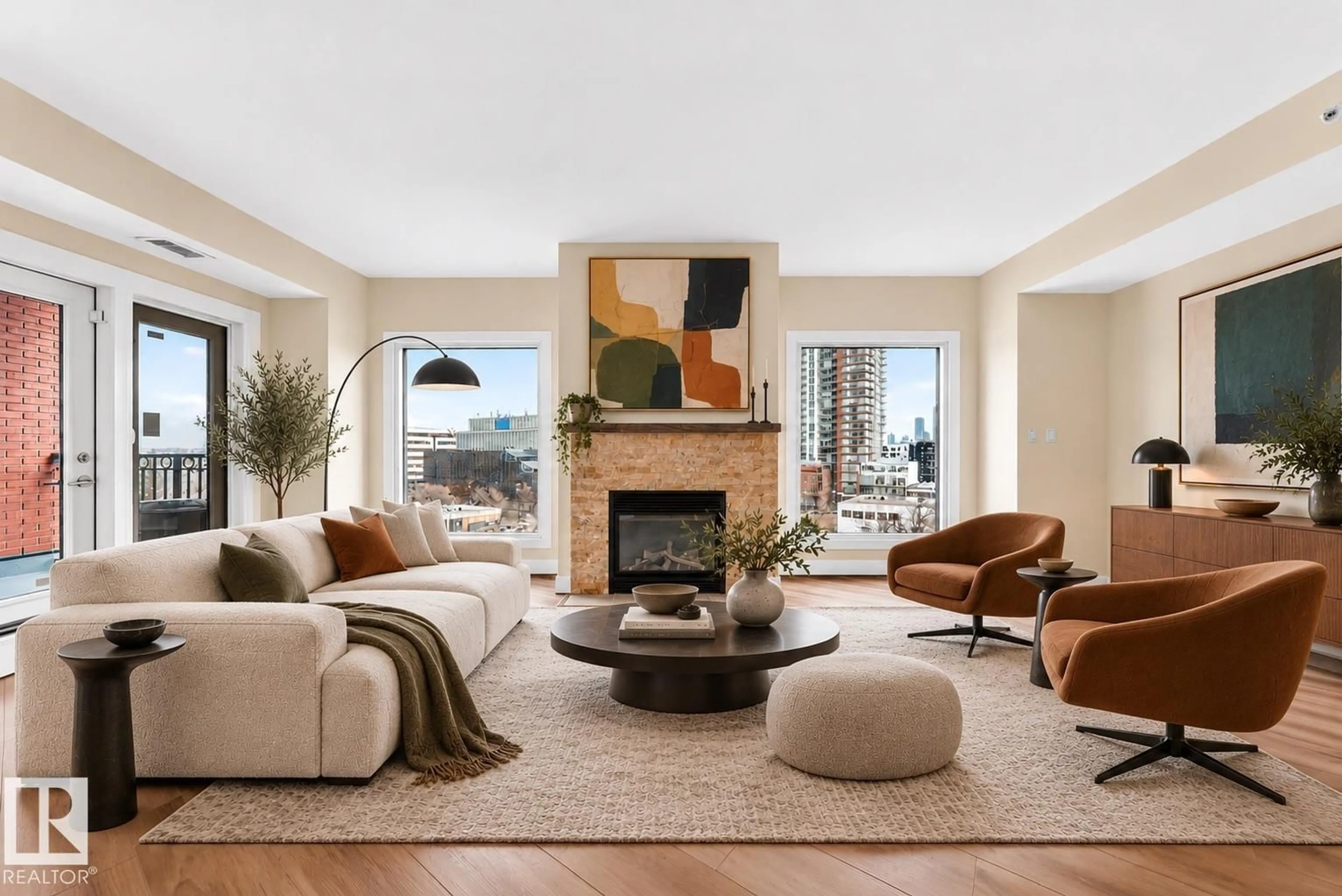 Living room with furniture, unknown for 707 - 10108 125 ST, Edmonton Alberta T5N4B6