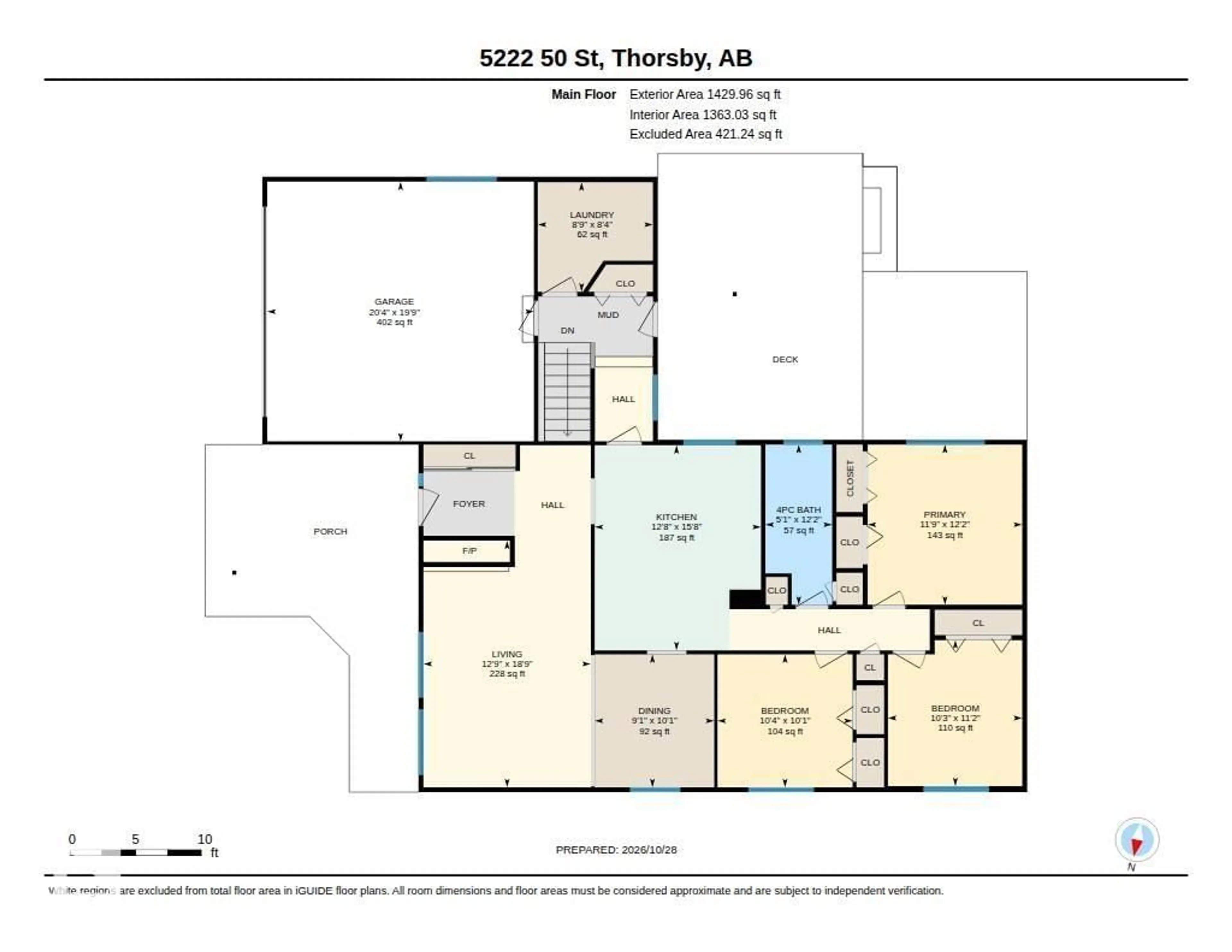 Floor plan for 5222 50 ST, Thorsby Alberta T0C2P0