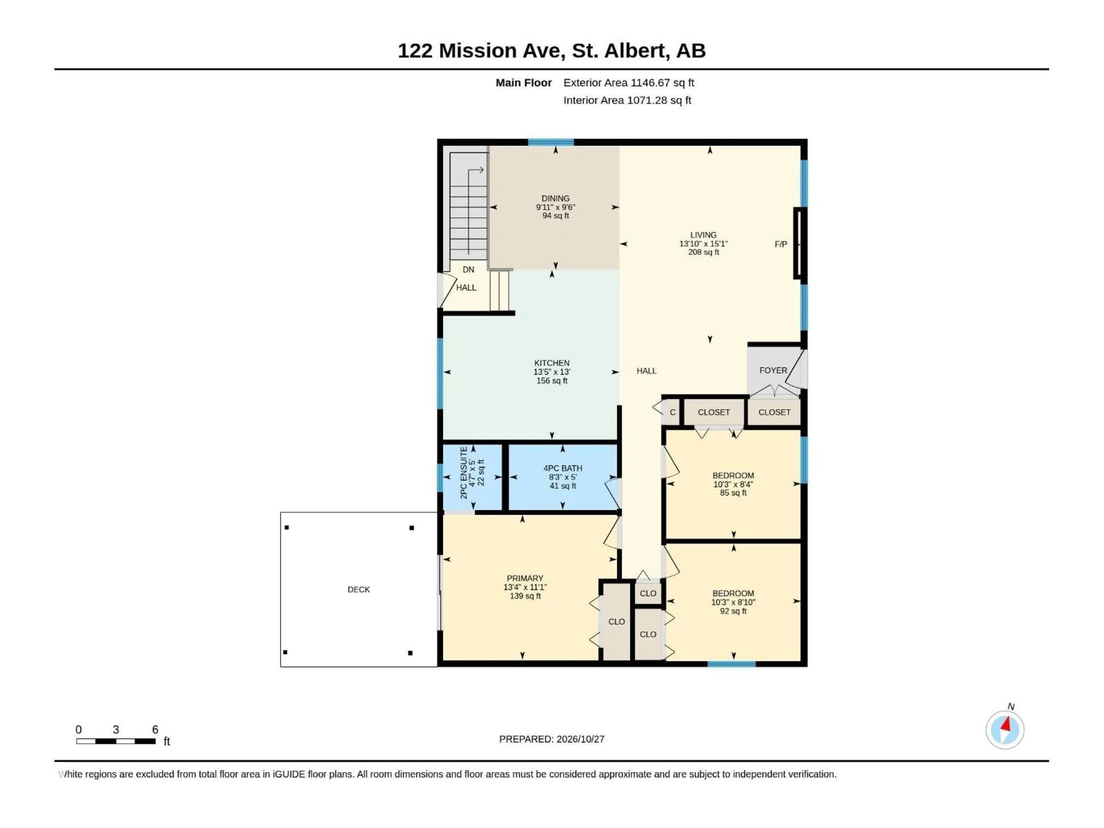 Floor plan for 122 MISSION AV, St. Albert Alberta T8N2C6