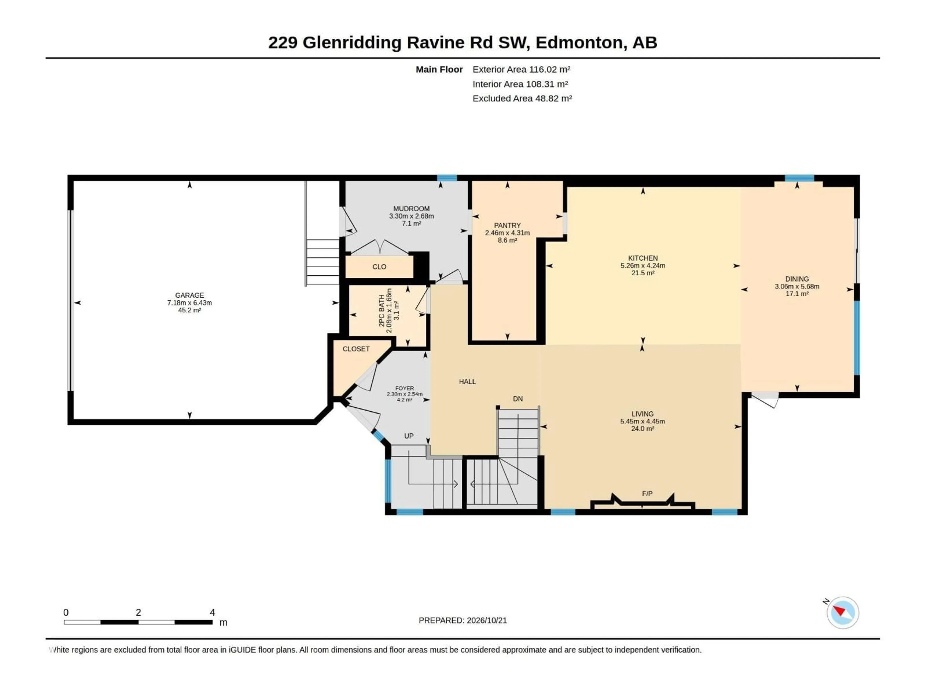 Floor plan for 229 GLENRIDDING RAVINE RD, Edmonton Alberta T6W5C2