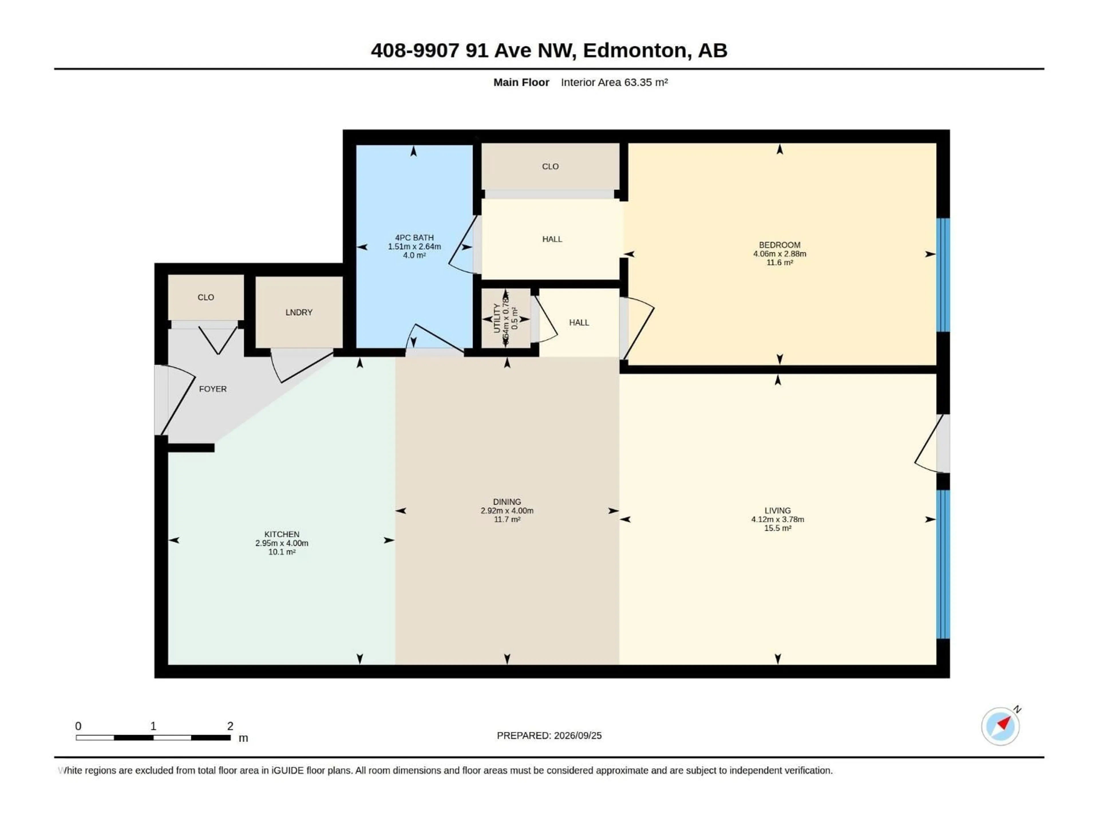 Floor plan for #408 - 9907 91 AV, Edmonton Alberta T6E2T7