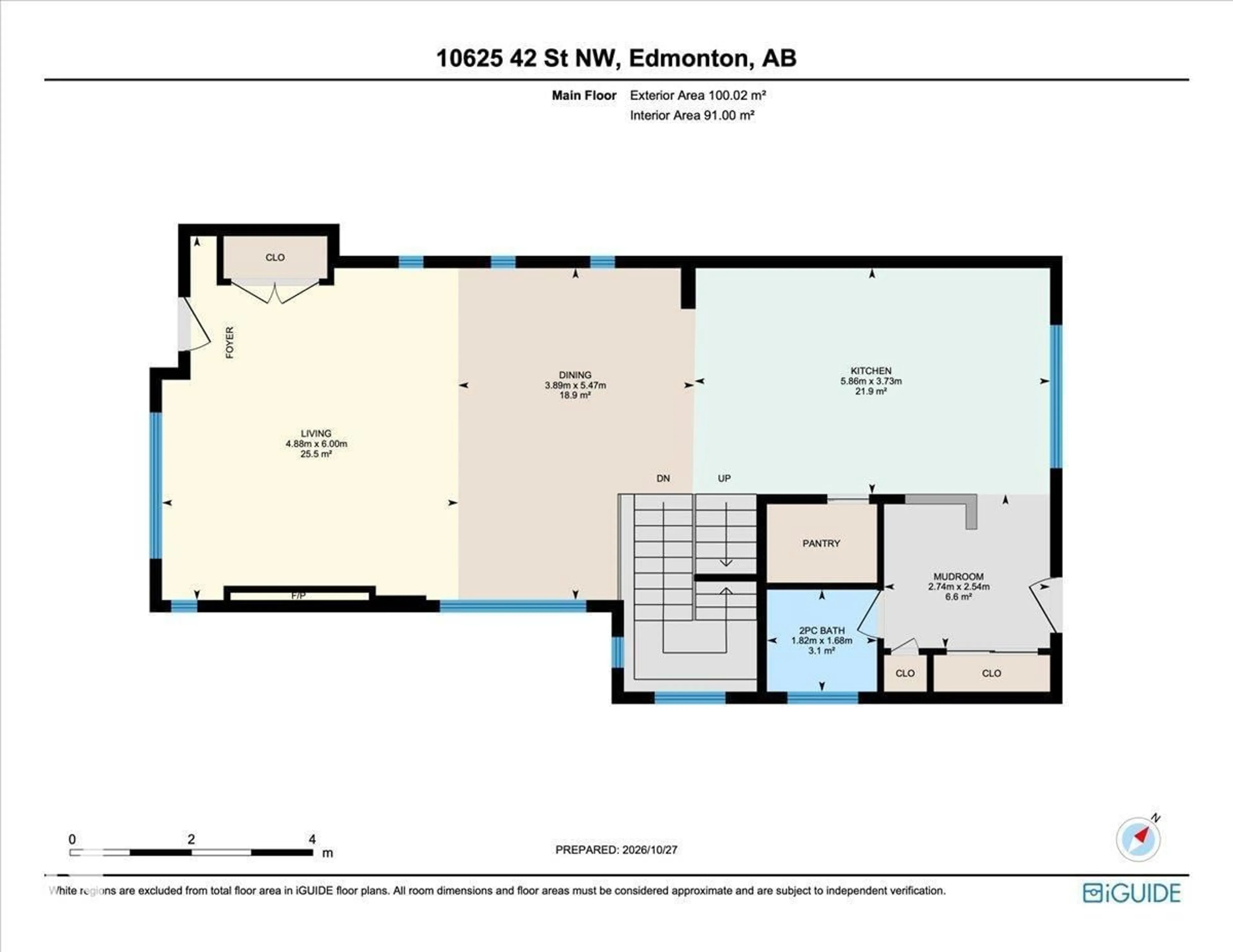 Floor plan for 10625 42 ST, Edmonton Alberta T6A1T9