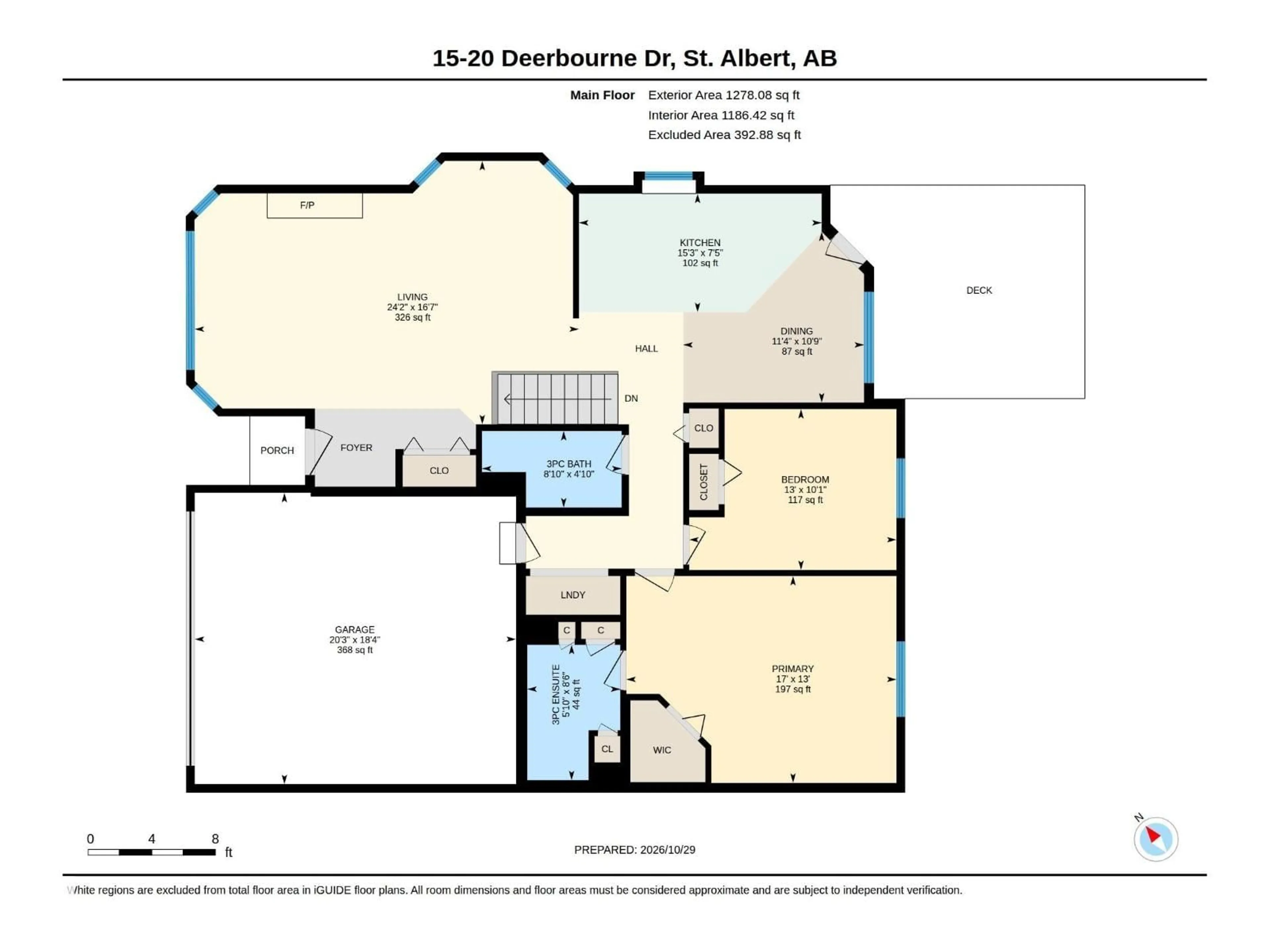 Floor plan for 20 - 15 DEERBOURNE DR, St. Albert Alberta T8N6E1