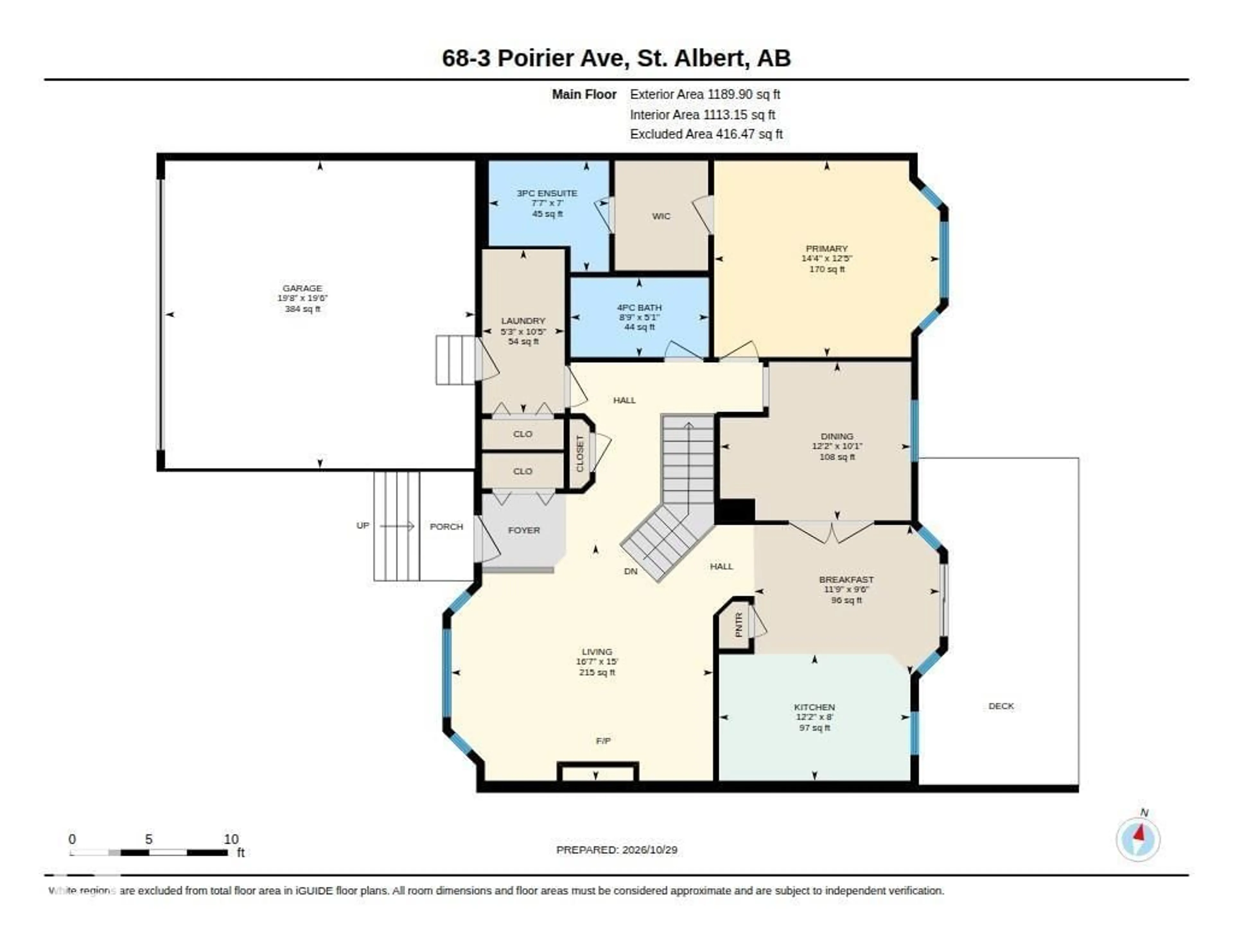 Floor plan for 3 - 68 POIRIER AV, St. Albert Alberta T8N6M6