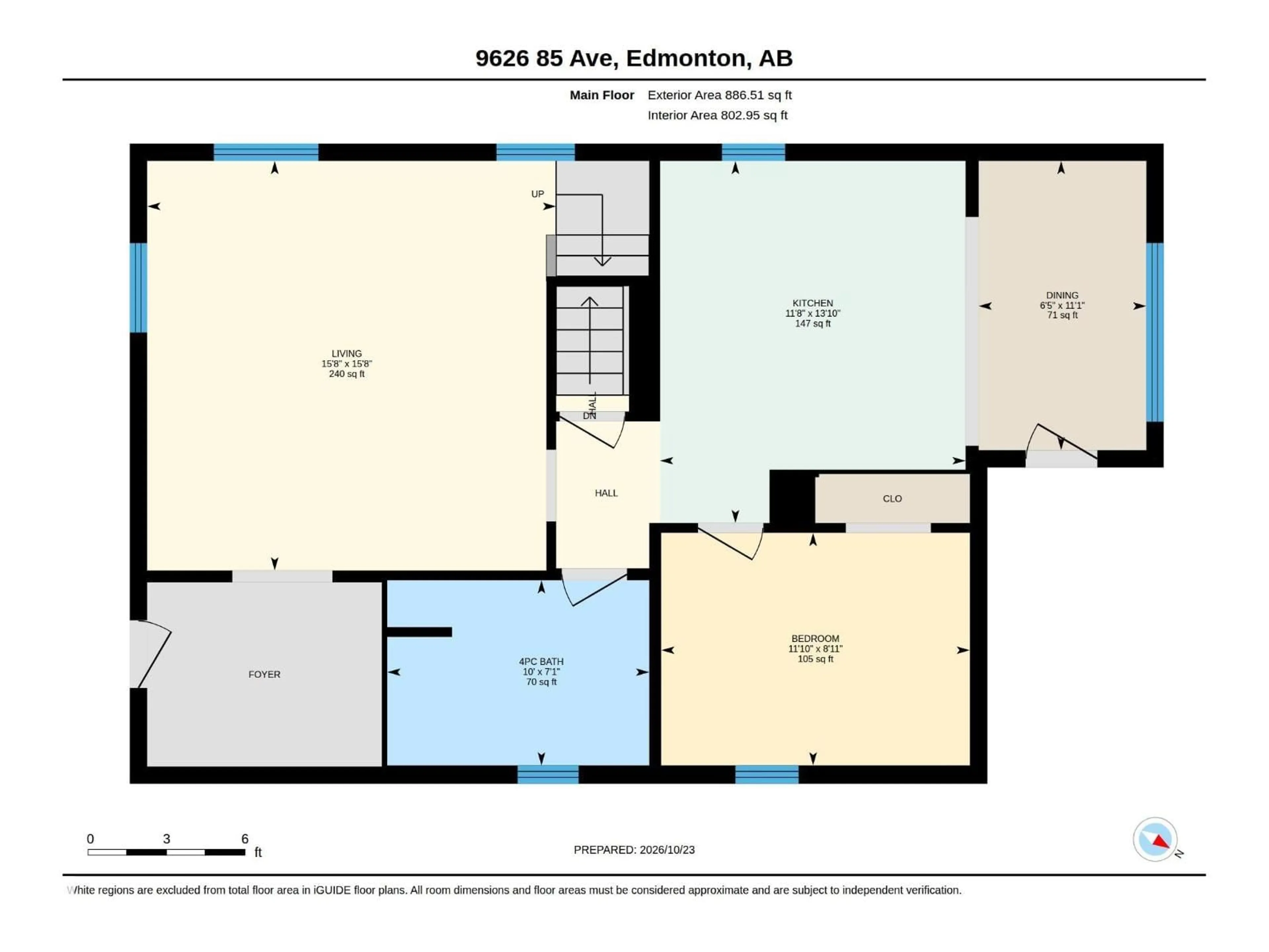 Floor plan for 9626 85 AV, Edmonton Alberta T6C1H4
