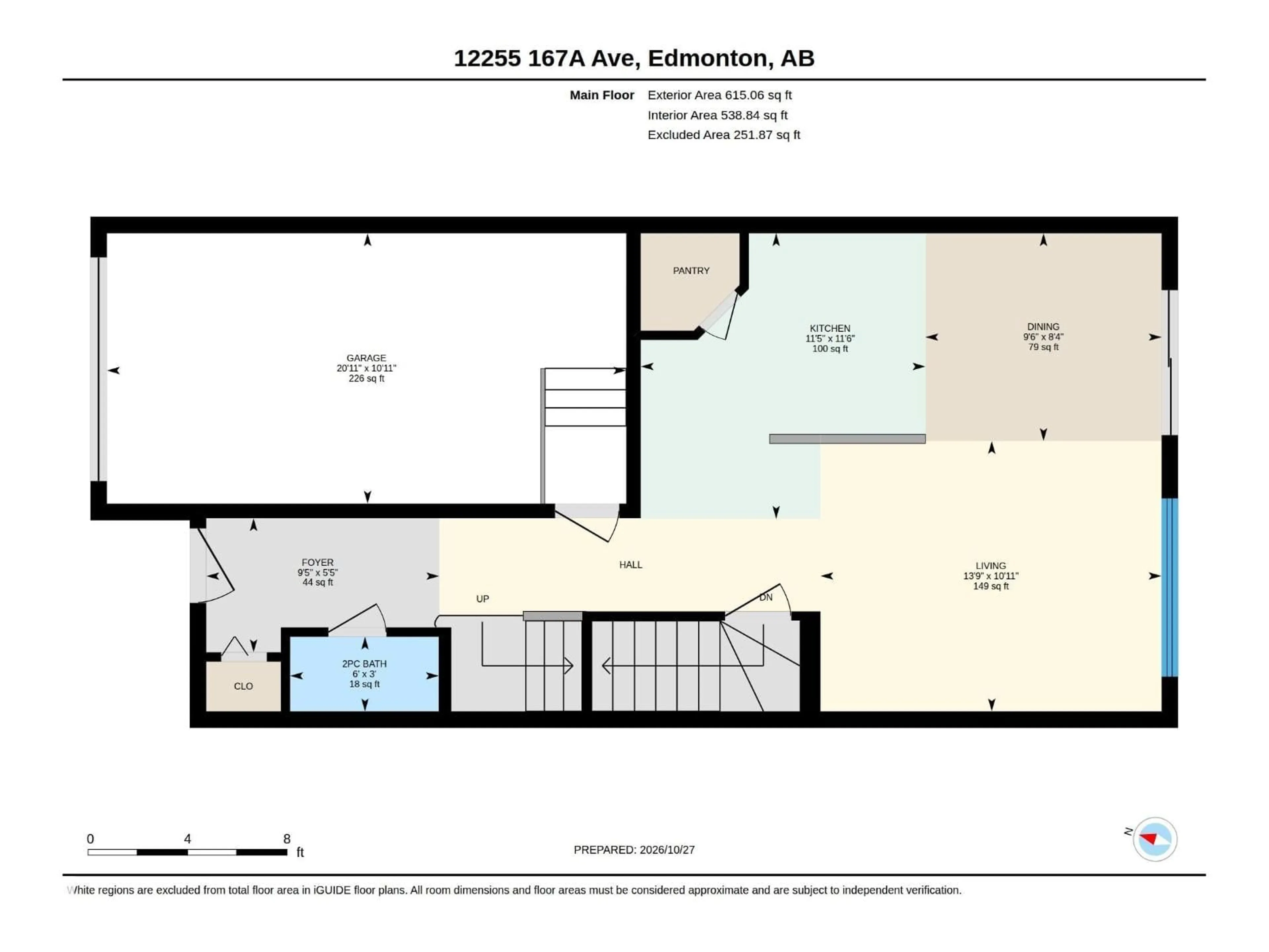 Floor plan for 12255 167A AV, Edmonton Alberta T5X0G3