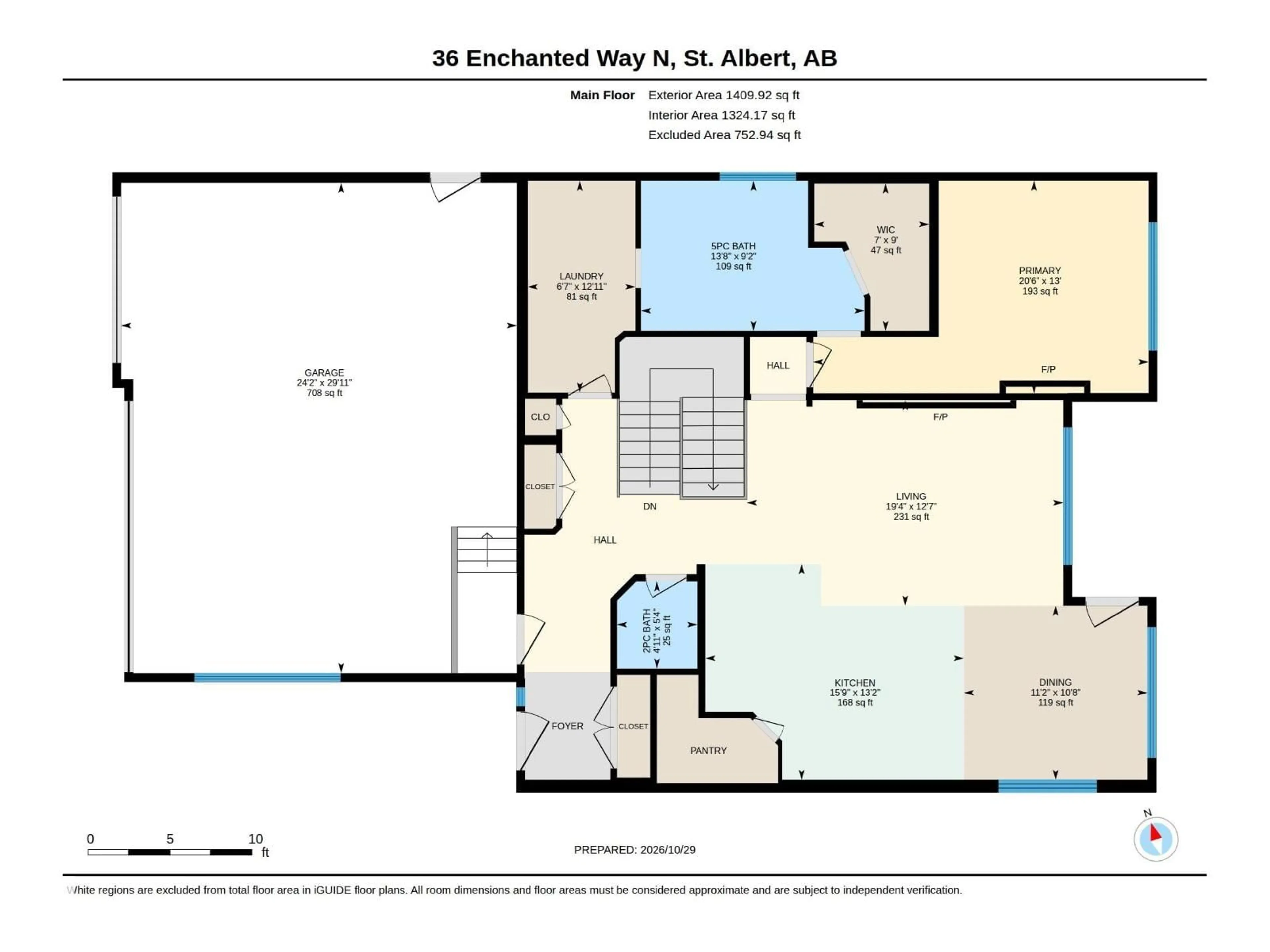 Floor plan for 36 ENCHANTED WAY, St. Albert Alberta T8N7R7