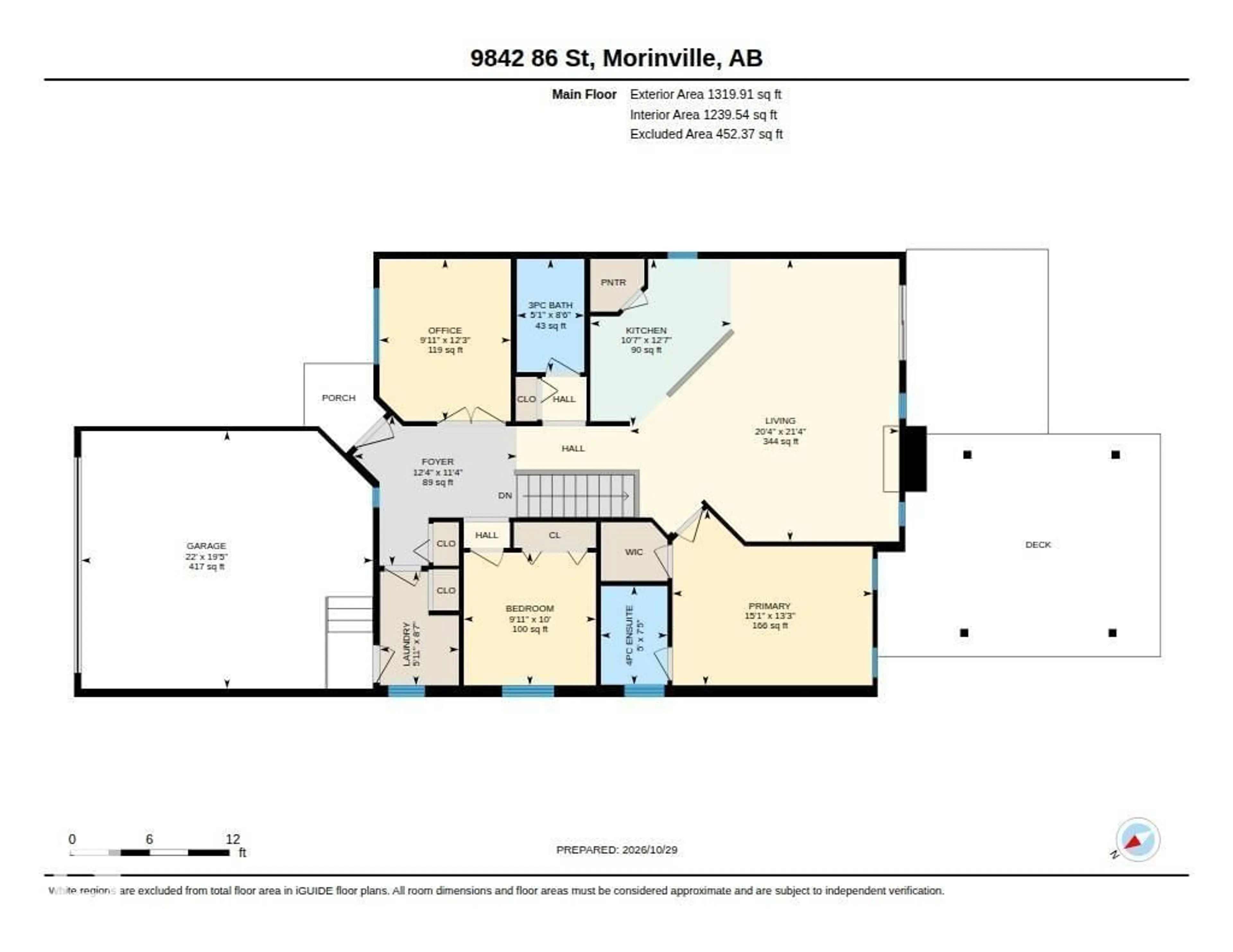 Floor plan for 9842 86 ST, Morinville Alberta T8R1S8
