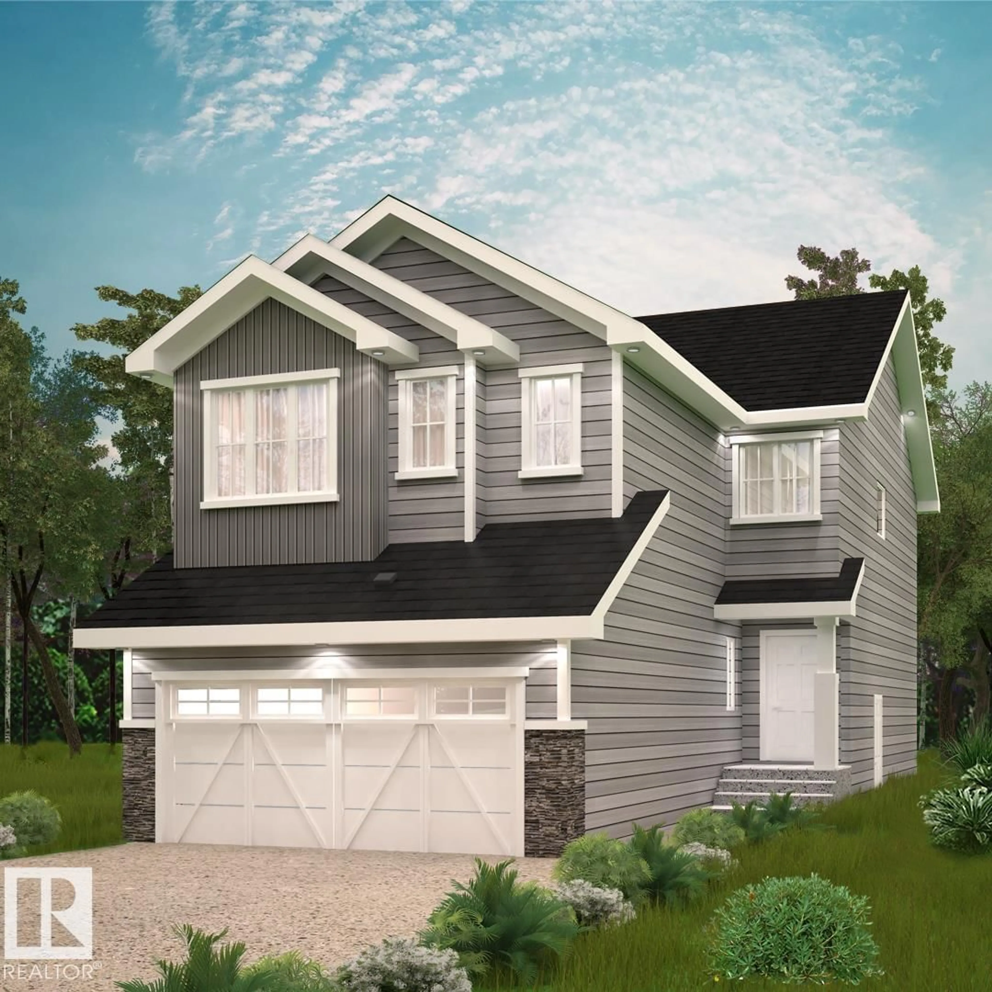 Home with vinyl exterior material, street for NE - 15716 7 ST, Edmonton Alberta T5Y4M7