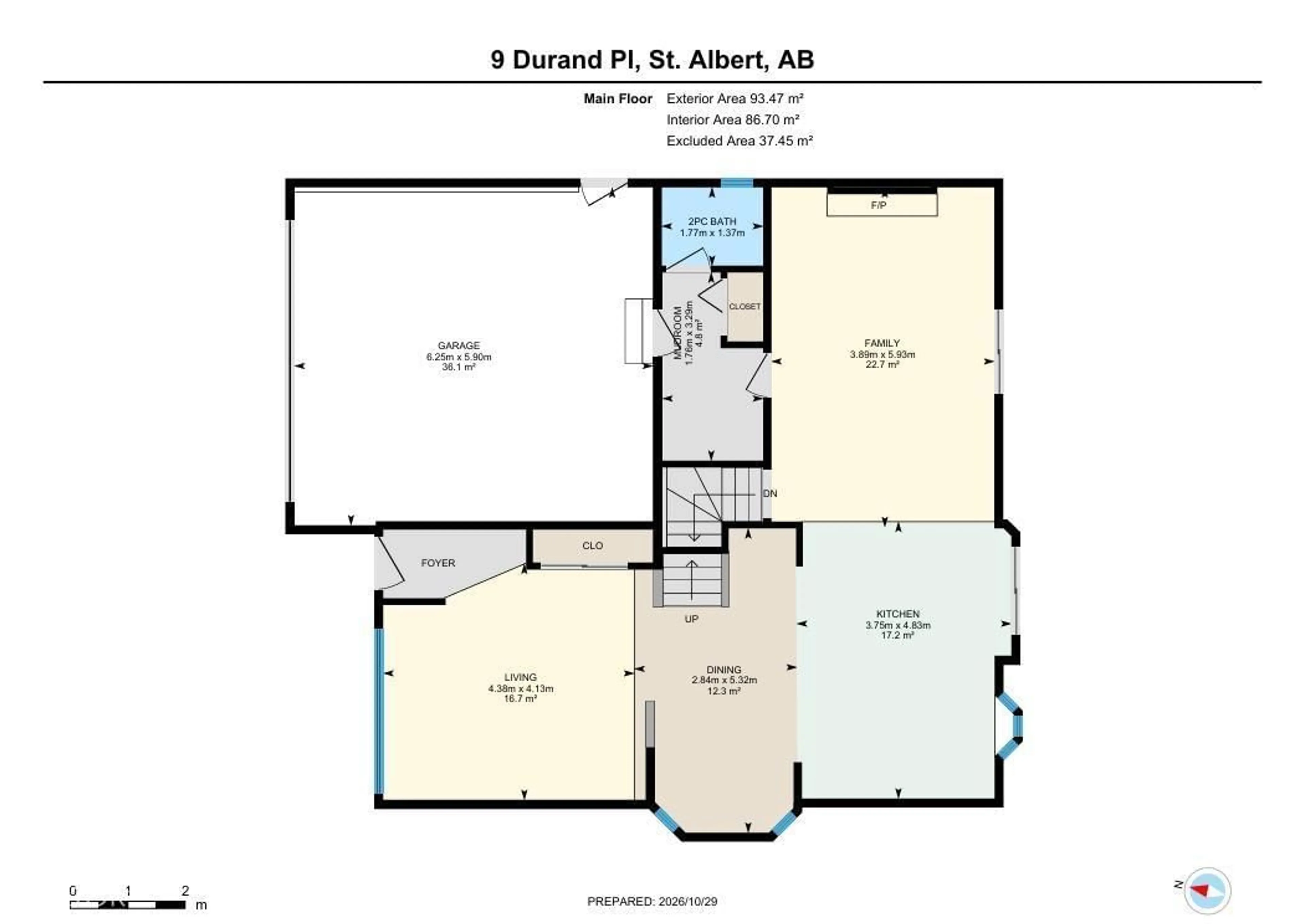 Floor plan for 9 DURAND PL, St. Albert Alberta T8N4V5