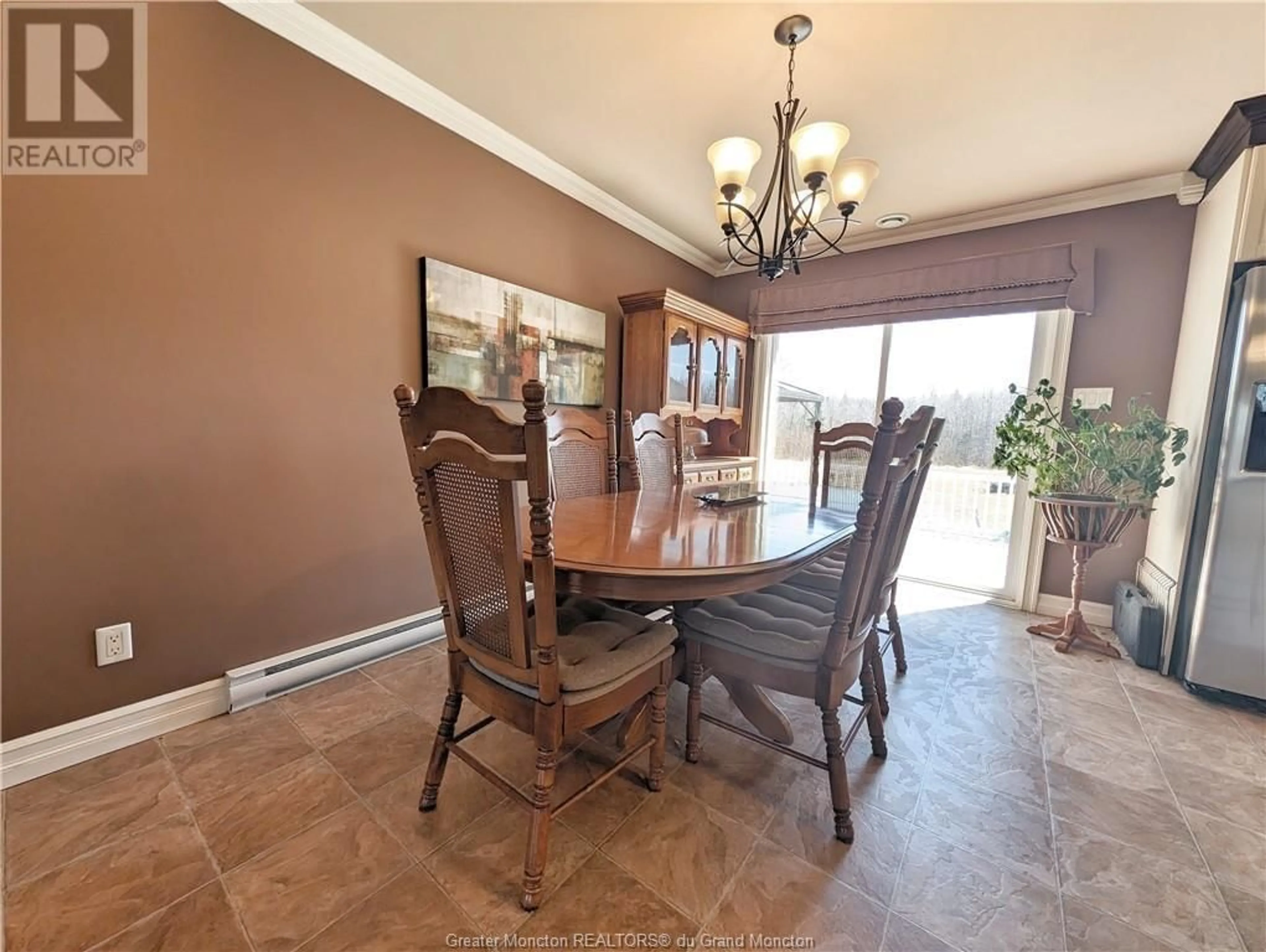 Dining room, wood floors, cottage for 624 Rue Bois Joli, Tracadie New Brunswick E1X1A6