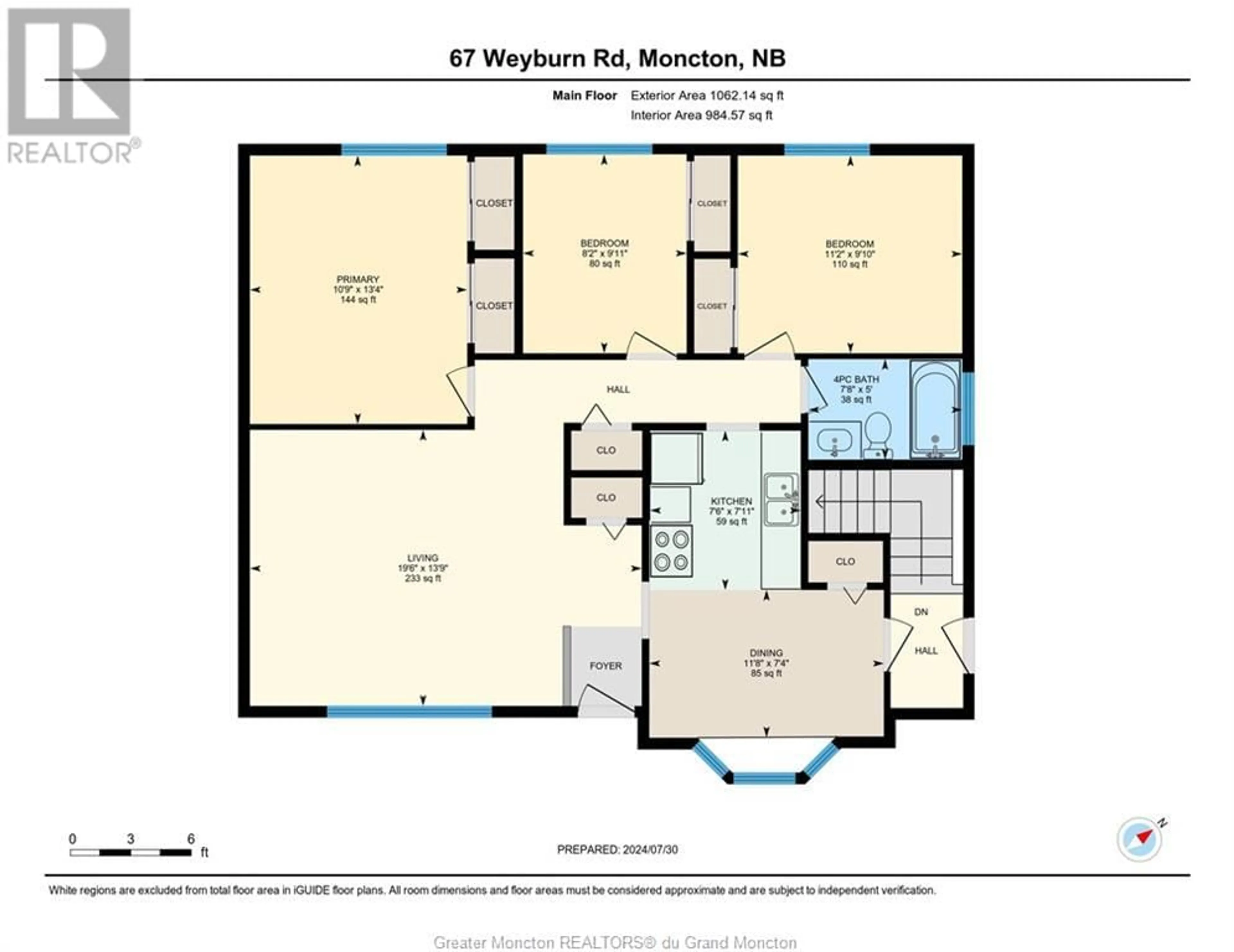 Floor plan for 67 Weyburn Road, Moncton New Brunswick E1A5M5