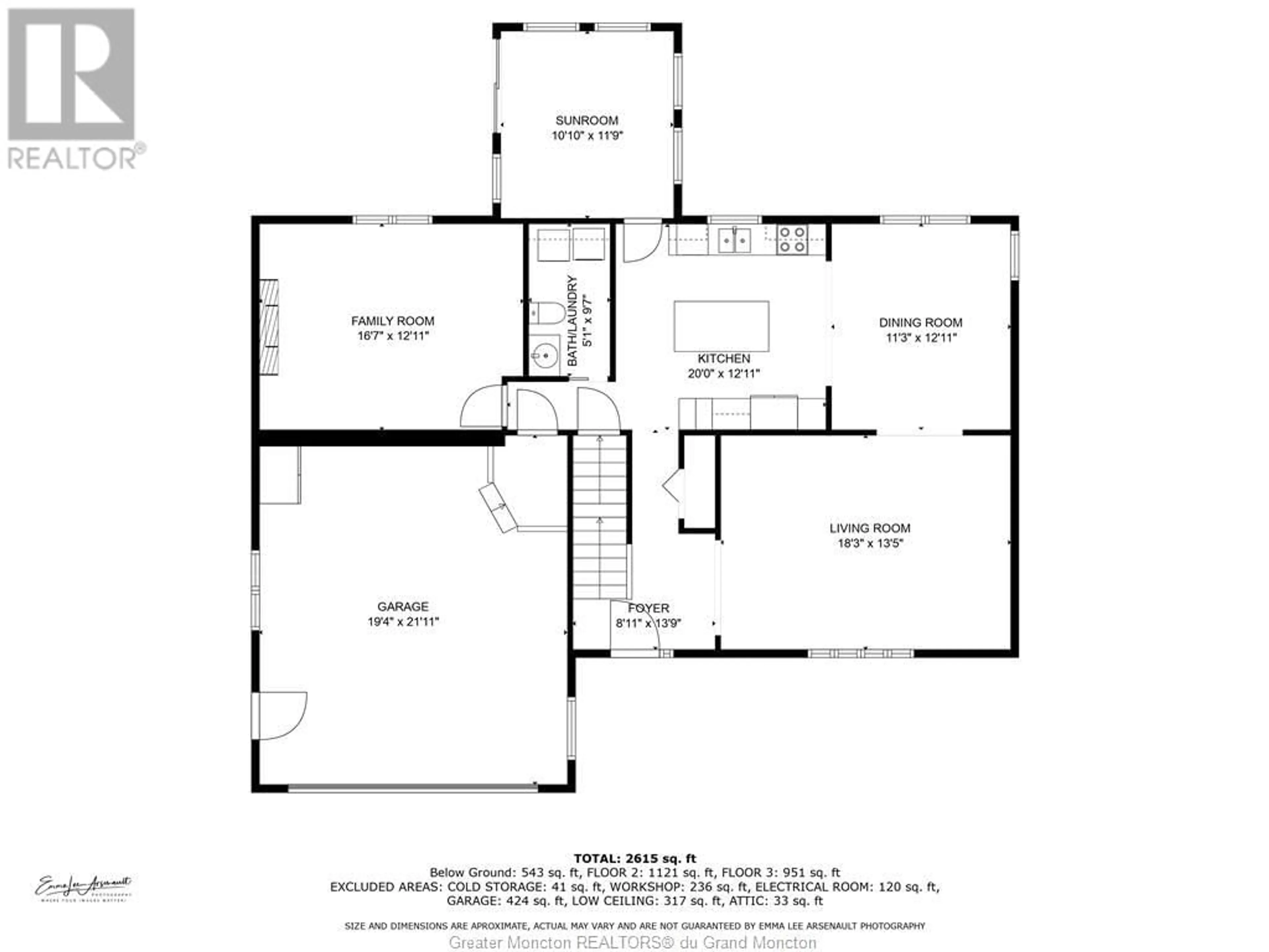 Floor plan for 73 Teakwood, Moncton New Brunswick E1G1T3