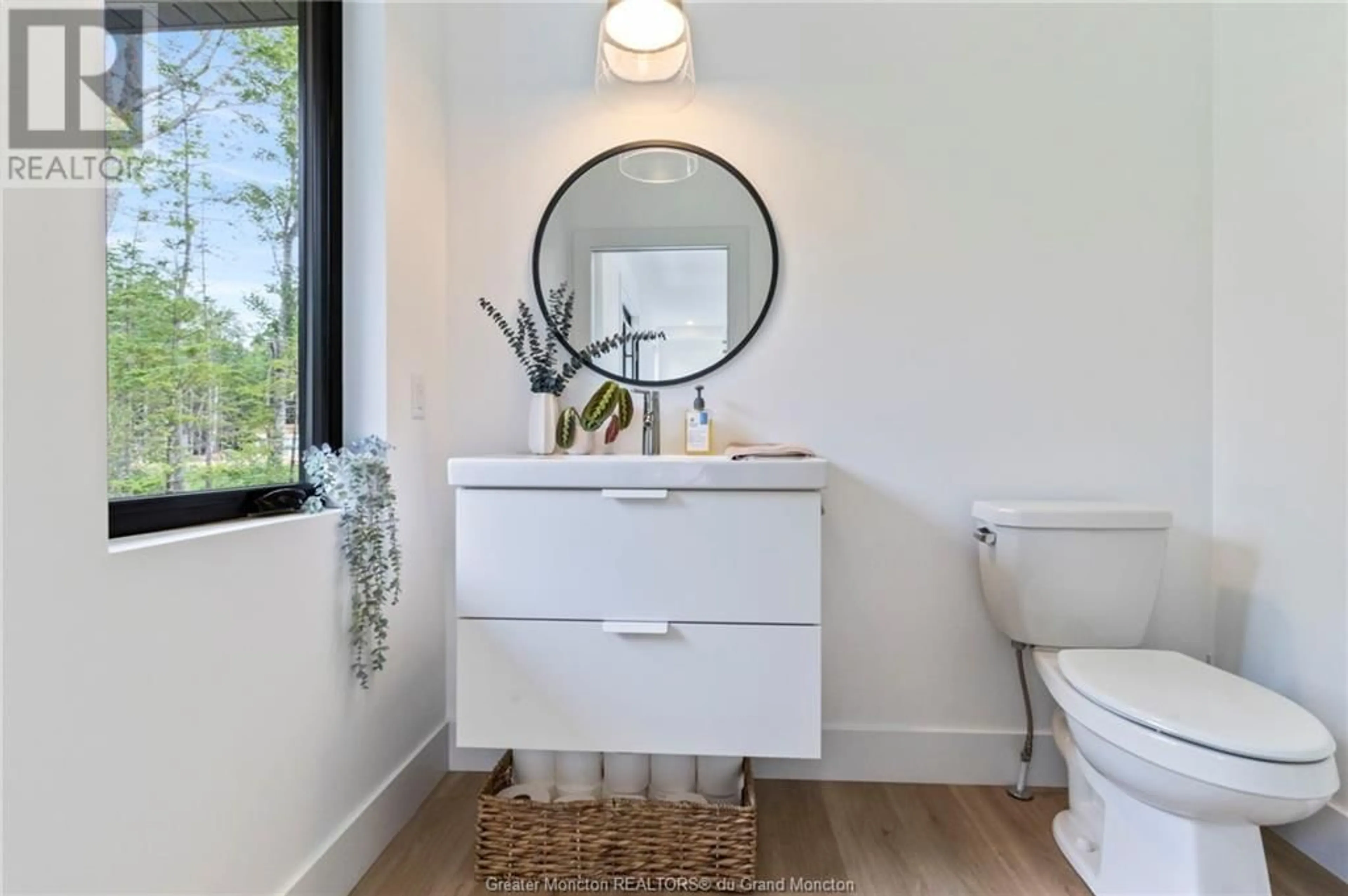 Contemporary bathroom, wood floors for 297 Pointe-A-Nicet Road, Grand-Barachois New Brunswick E4P8Z7