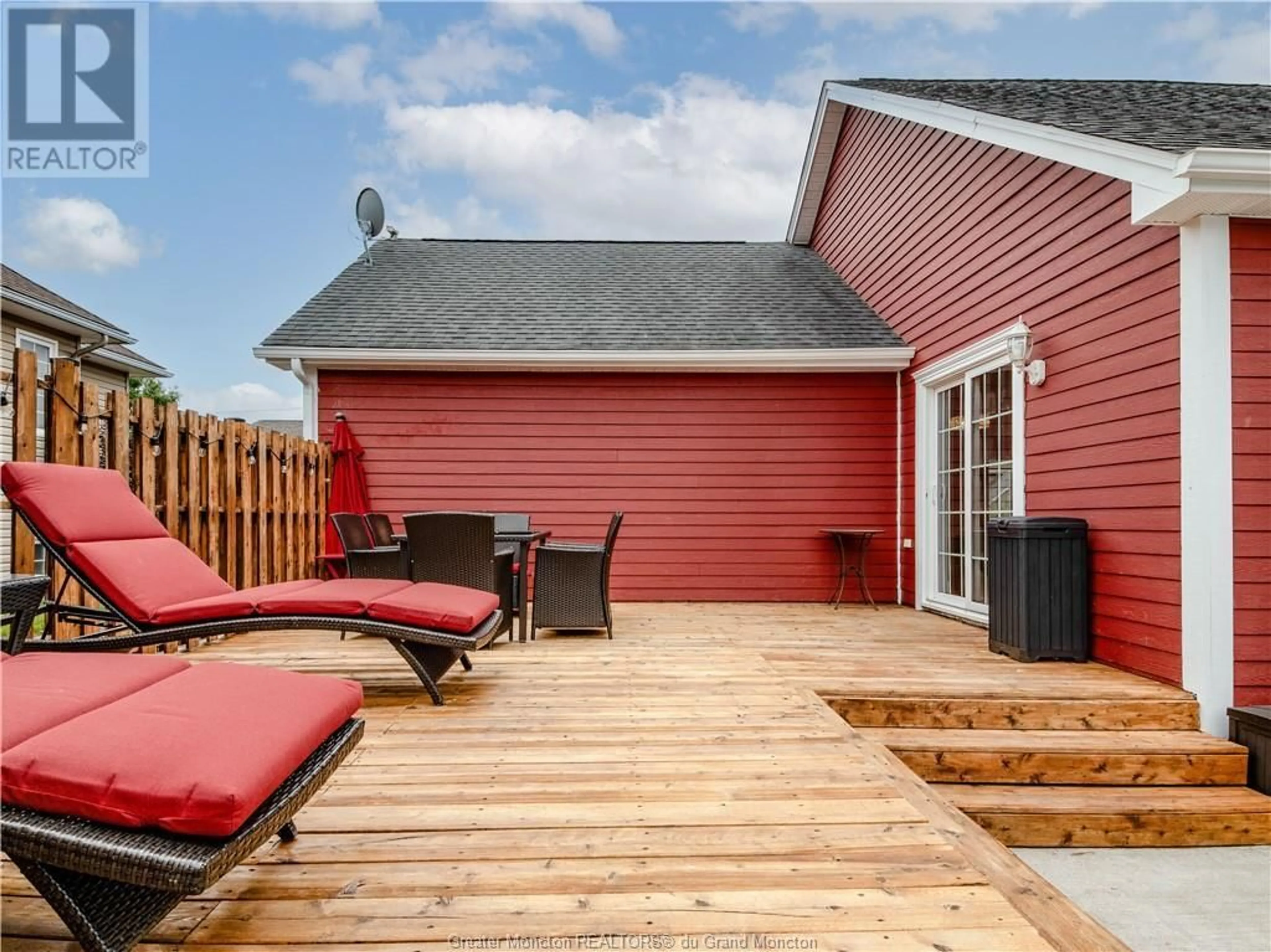 Patio, the fenced backyard for 47 Gillespie, Dieppe New Brunswick E1A8T4