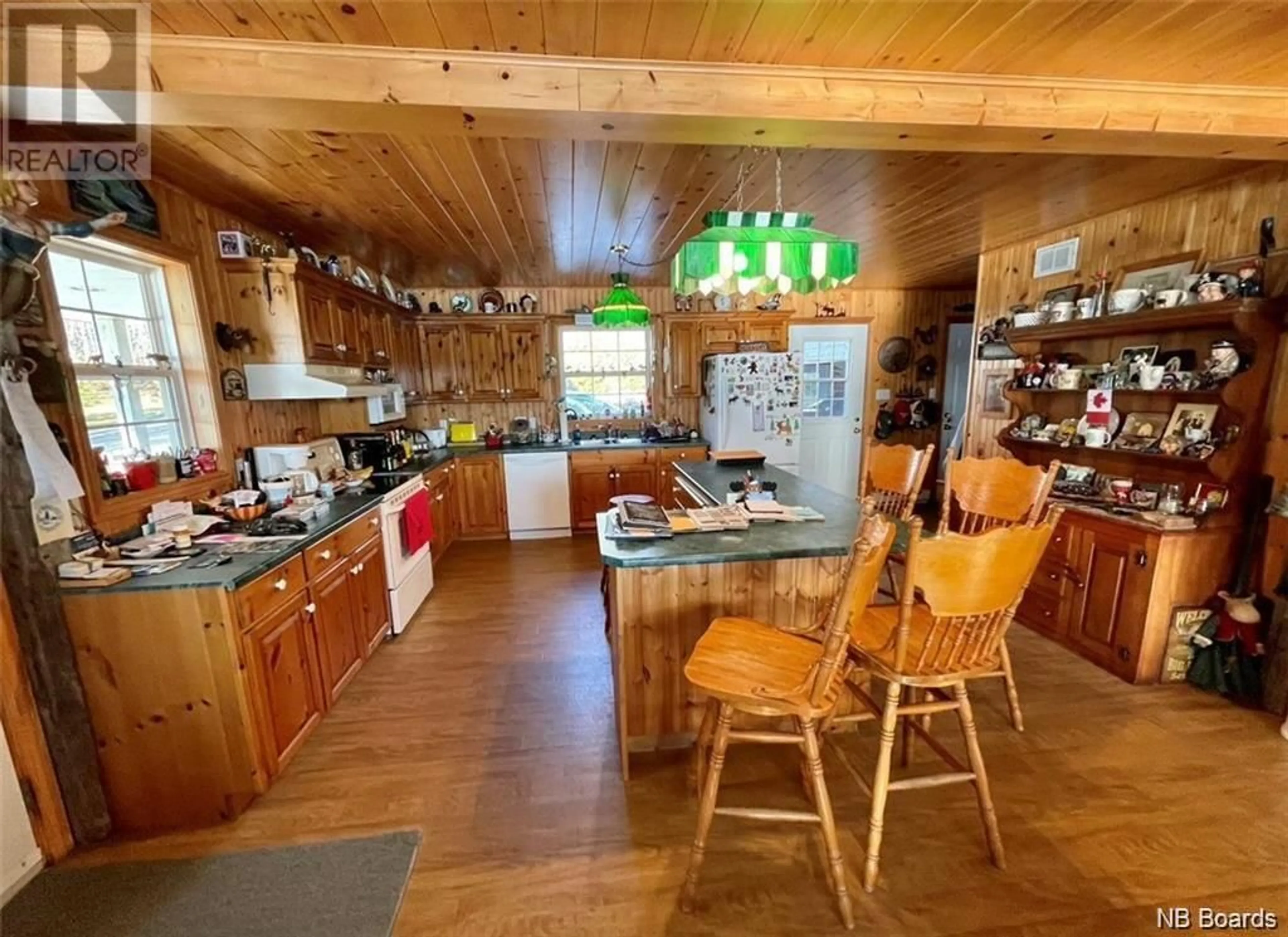 Kitchen, wood floors, cottage for 2179 Clark Road, Skiff Lake New Brunswick E6M1R1