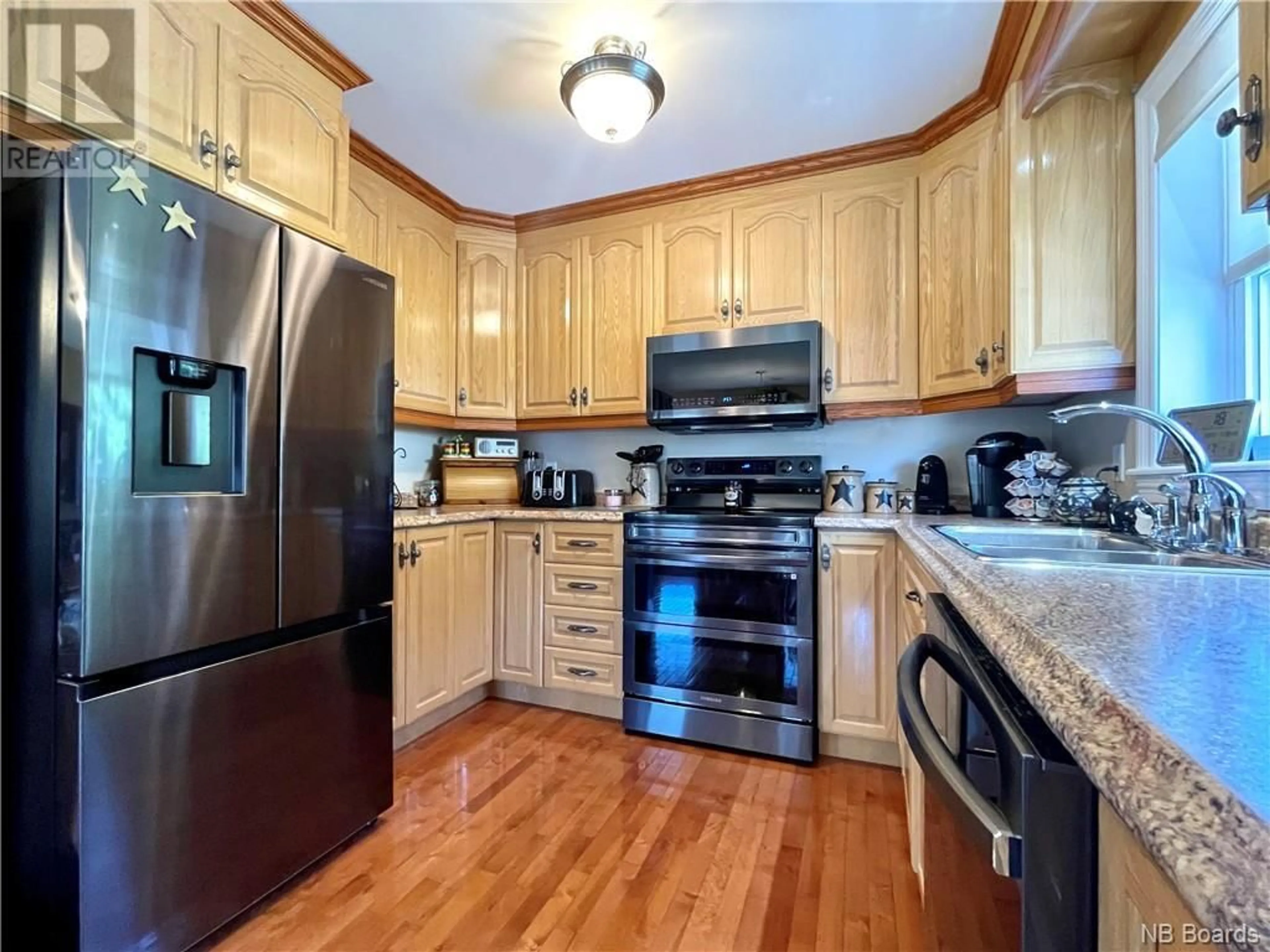 Kitchen, wood floors, cottage for 46 Gabourie Road, Edmundston New Brunswick E3V4N3