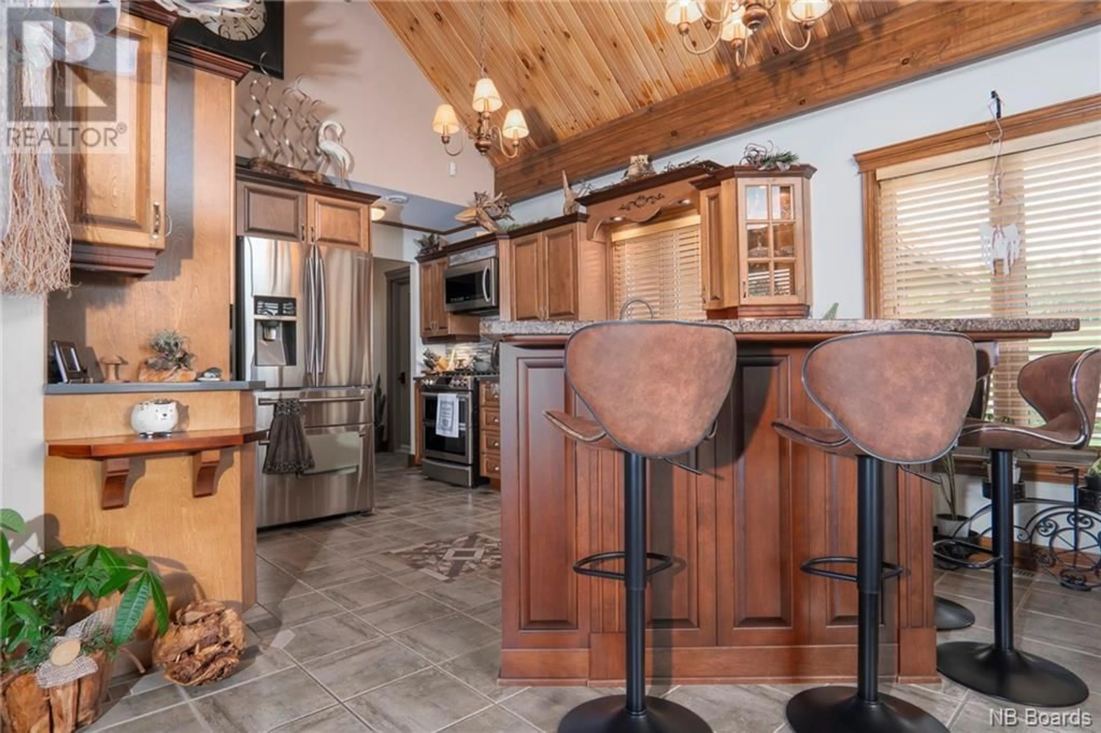 Rustic kitchen, wood floors, cottage for 438 Titus Road, Saint-Joseph-De-Madawaska New Brunswick E7B2S8