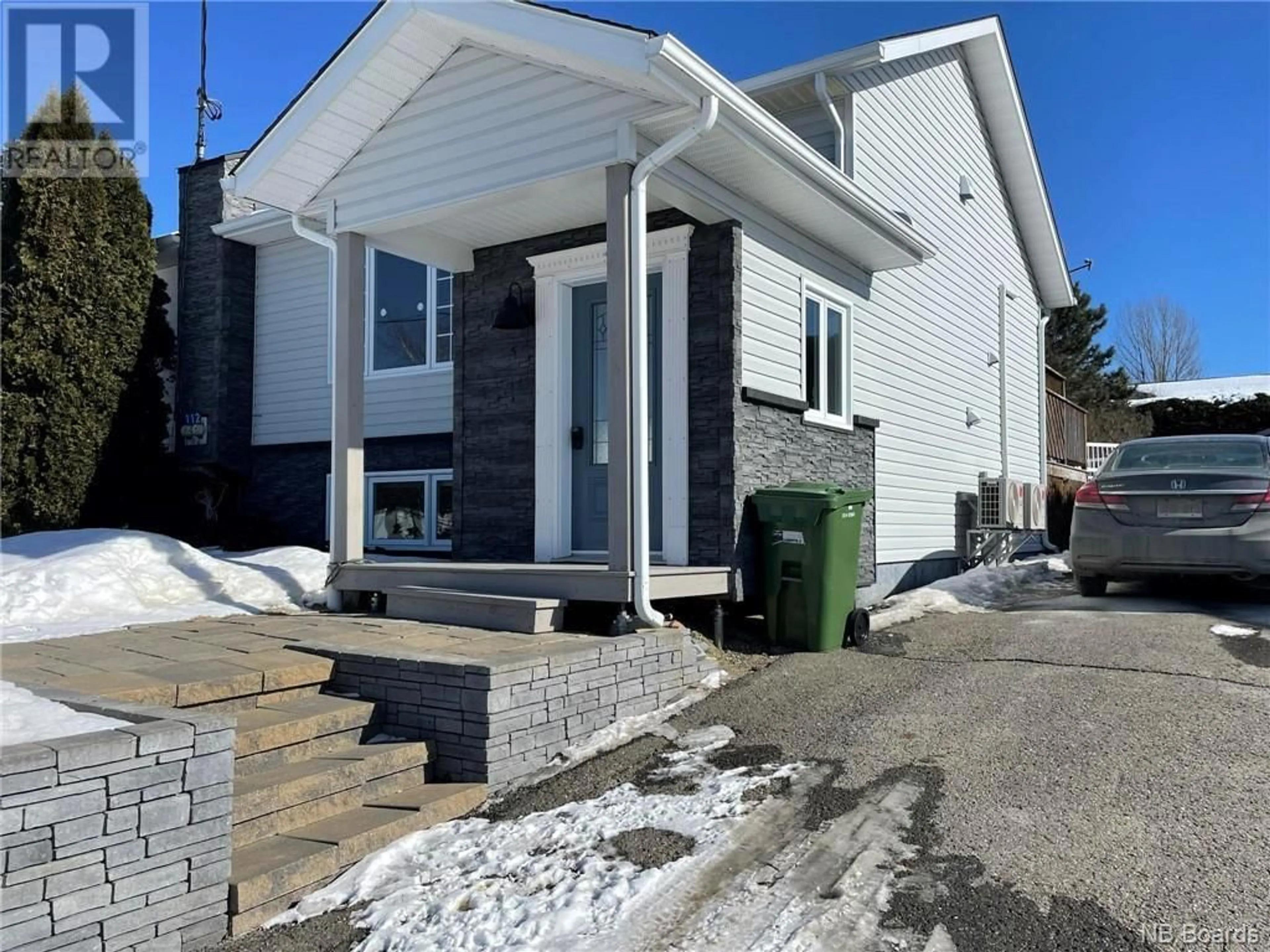 Home with stone exterior material for 112 Rue Des Erables Unit# B, Drummond New Brunswick E3Y1R7