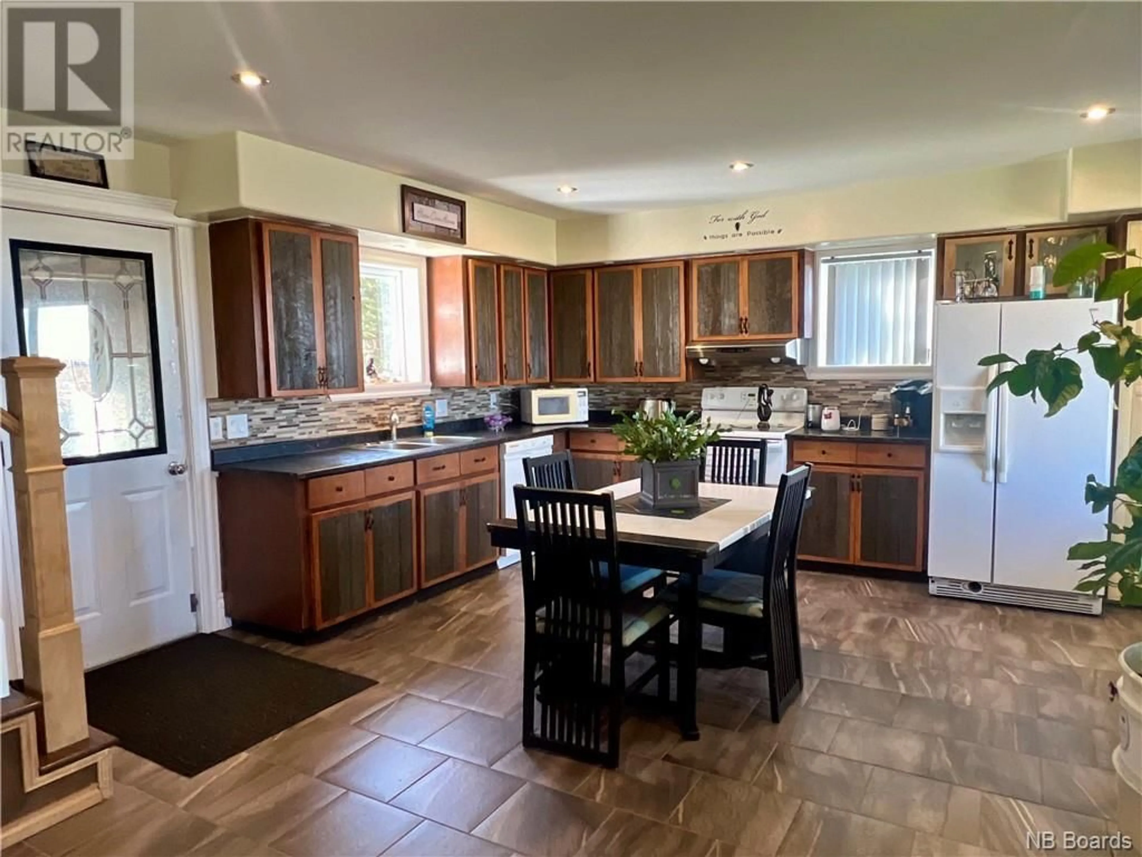 Open concept kitchen, ceramic/tile floor for 1473 TOBIQUE ROAD, Drummond New Brunswick E3Y2P7