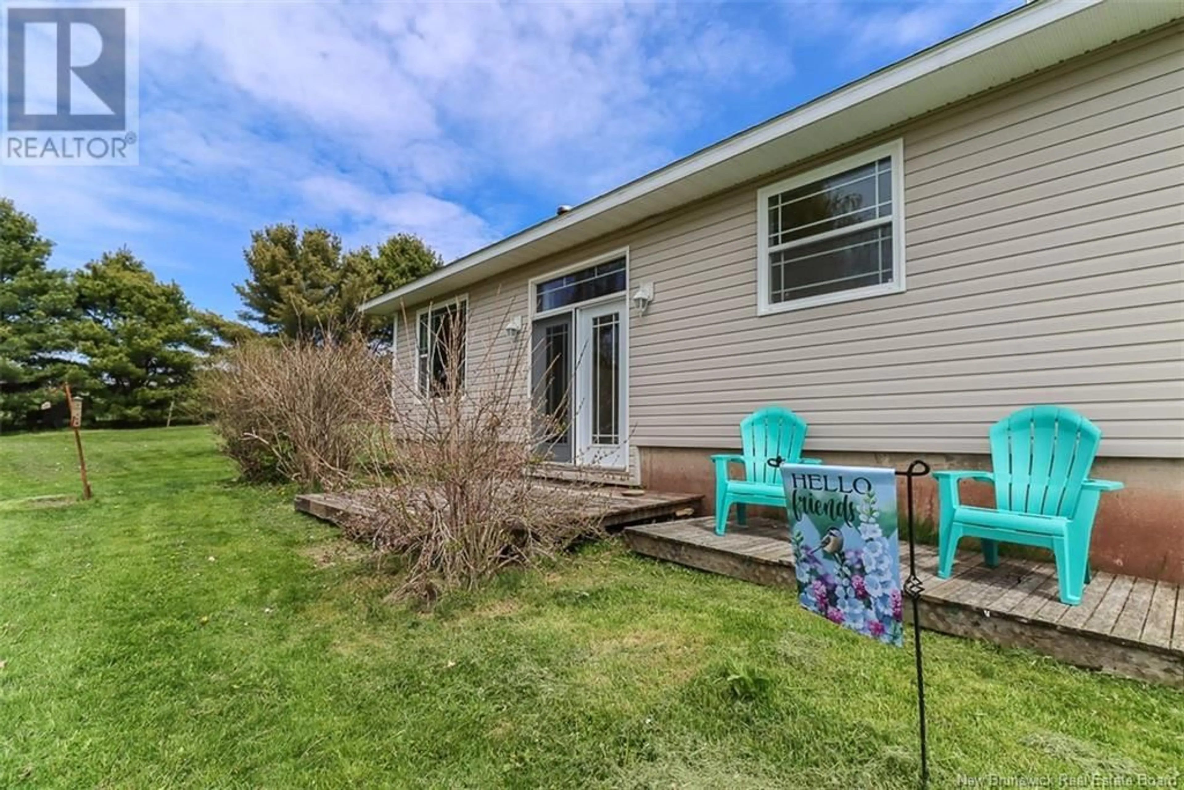 A pic from exterior of the house or condo, the fenced backyard for 1466 Route 705, Wickham New Brunswick E5T3W3