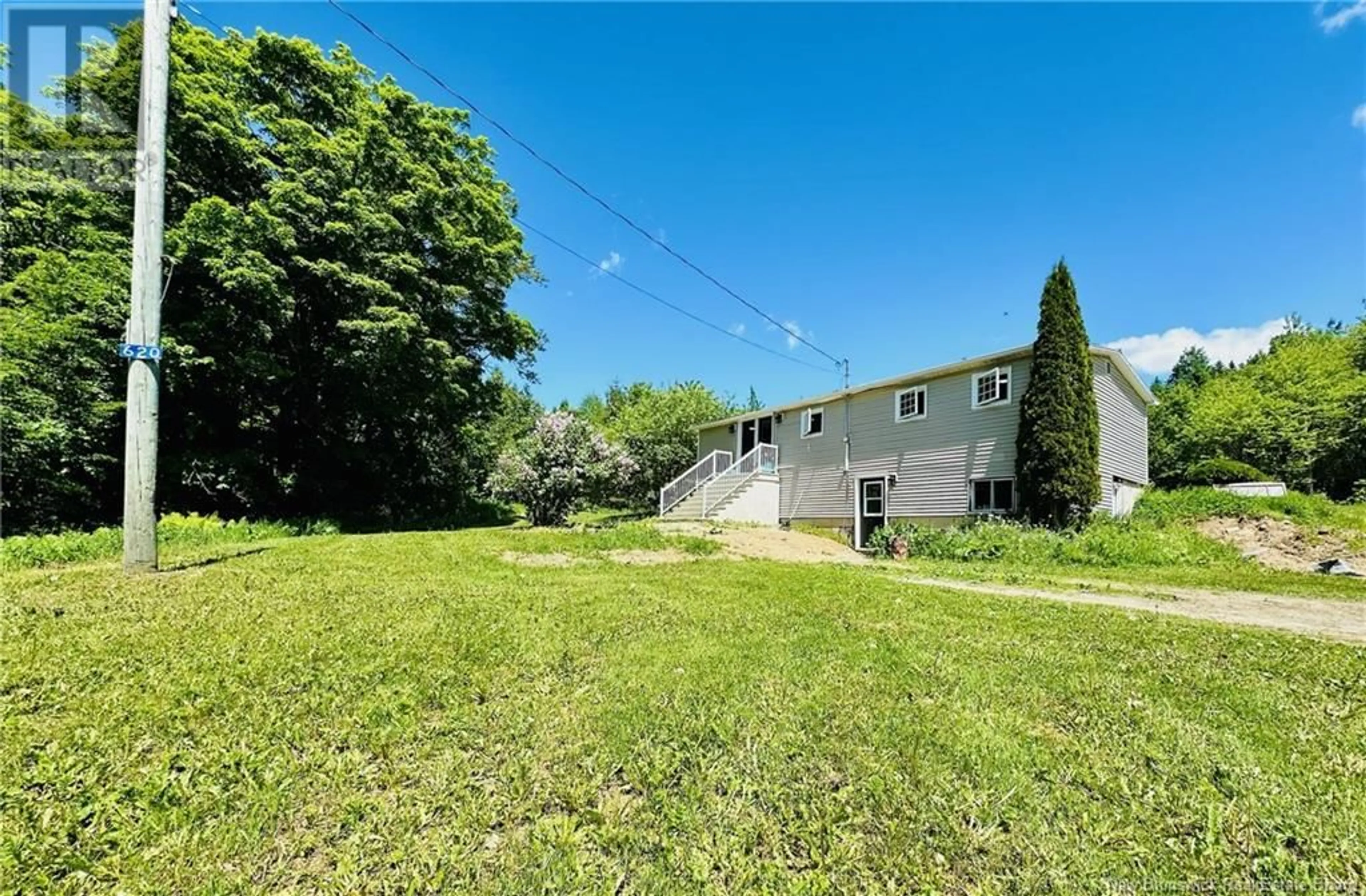 A pic from exterior of the house or condo, the fenced backyard for 620 Back Greenfield Road, Summerfield New Brunswick E7L2K7