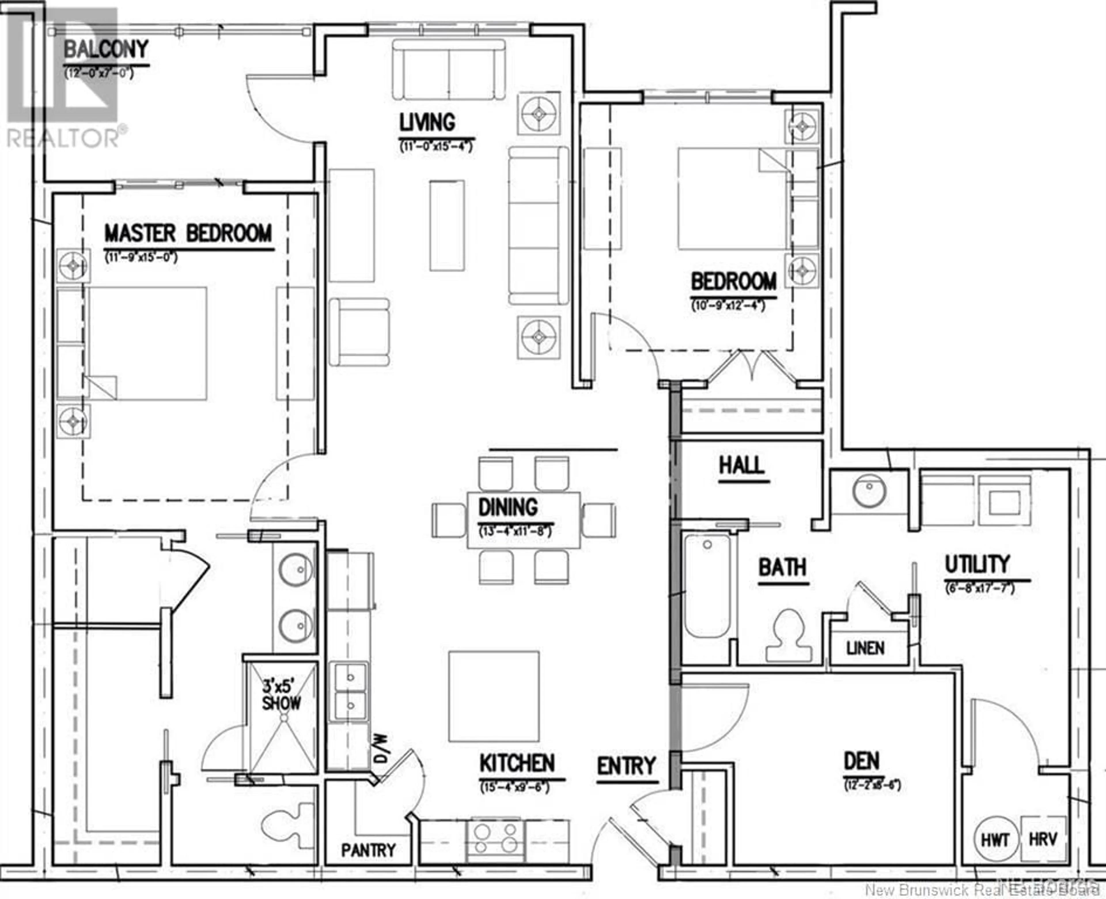 Floor plan for 54 Hampton Road Unit# 102, Rothesay New Brunswick E2E0V5