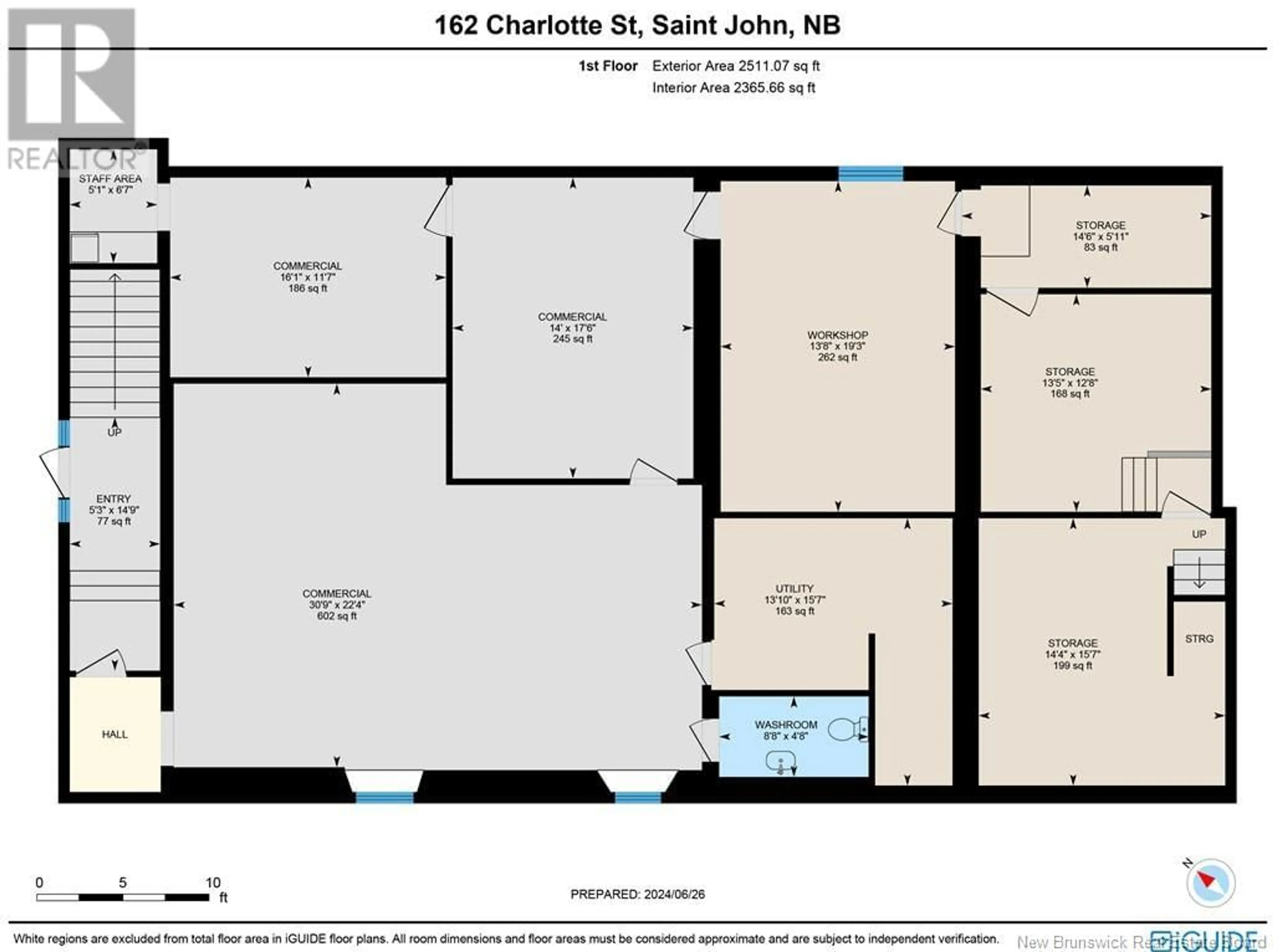 Floor plan for 158-162 Charlotte Street, Saint John New Brunswick E2L2J7