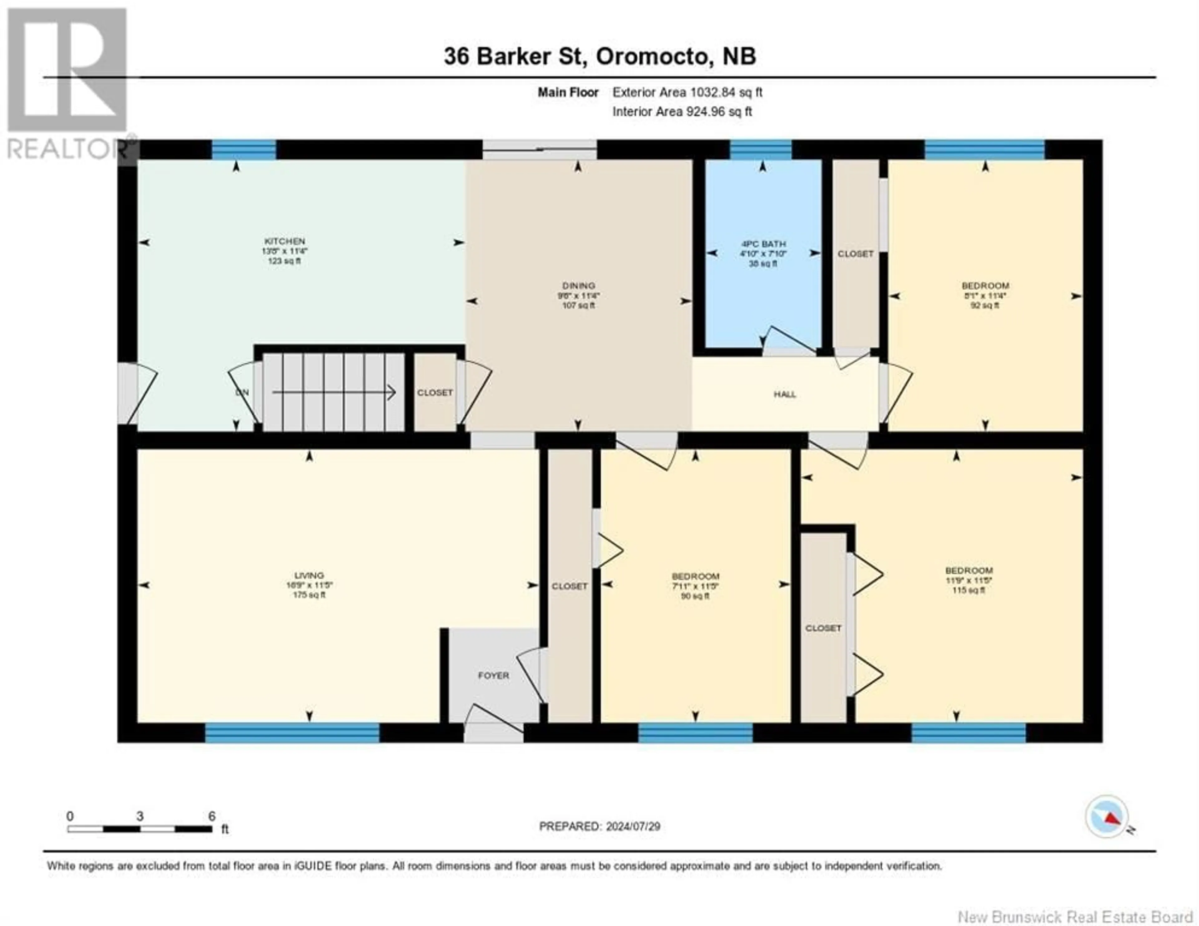 Floor plan for 36 Barker Street, Oromocto New Brunswick E2V2K8